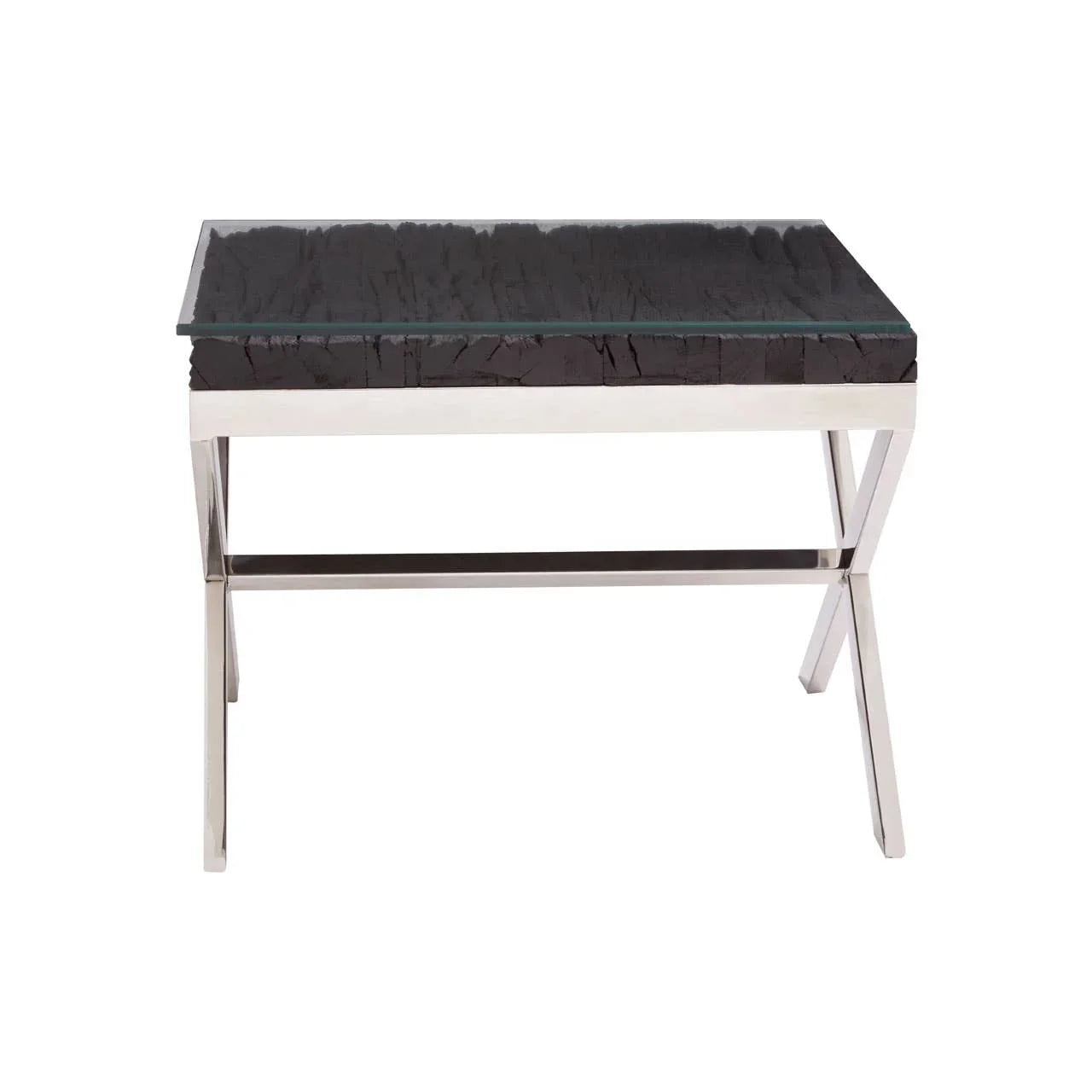 Ebony Glass Top End Table