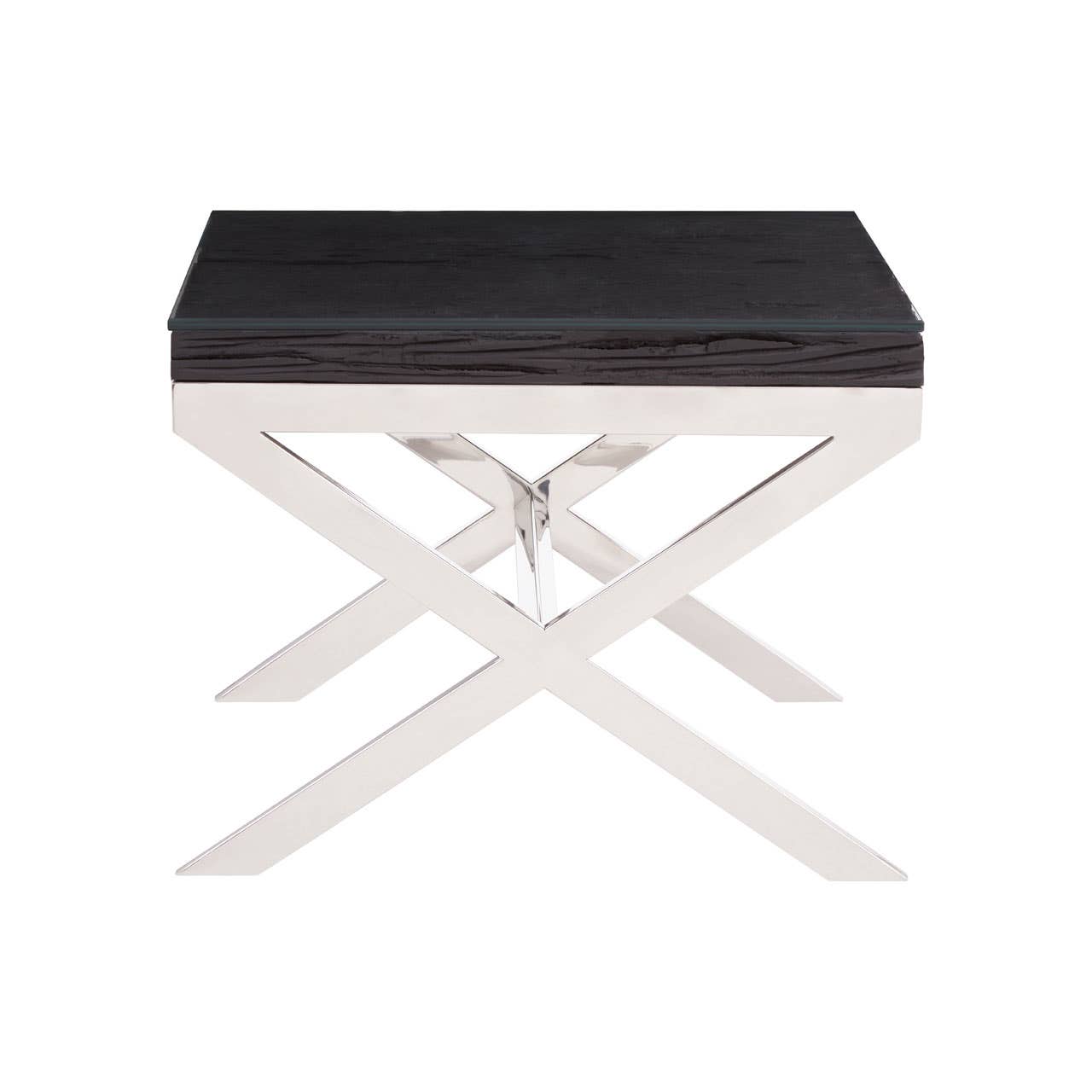 Ebony Glass Top End Table