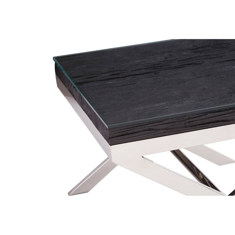 Ebony Glass Top End Table