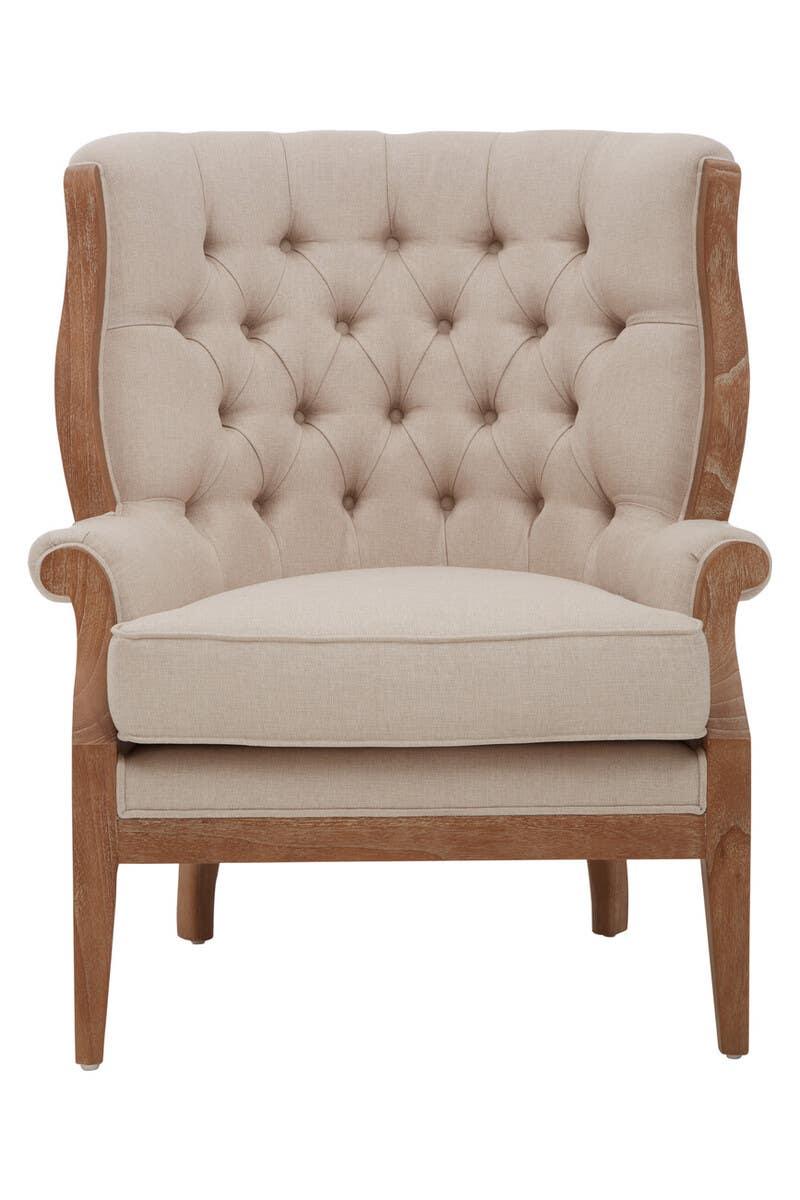 Elegant Cream Tufted Armchair