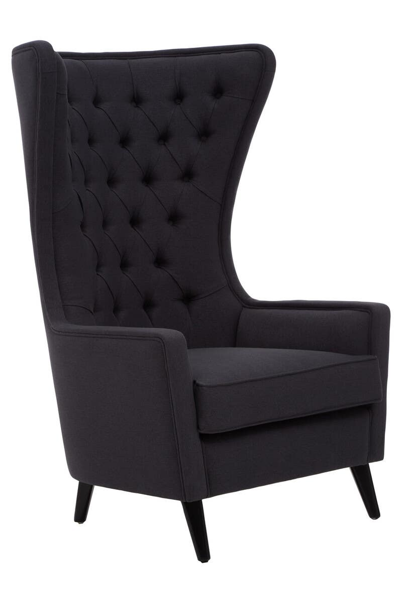 Luxe Black Tufted Accent Chair