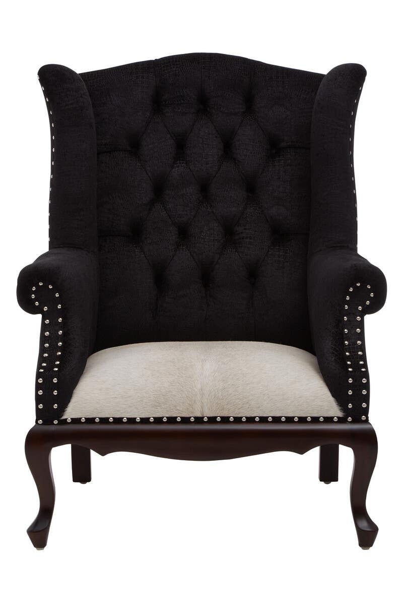 Luxe Black Alligator Armchair