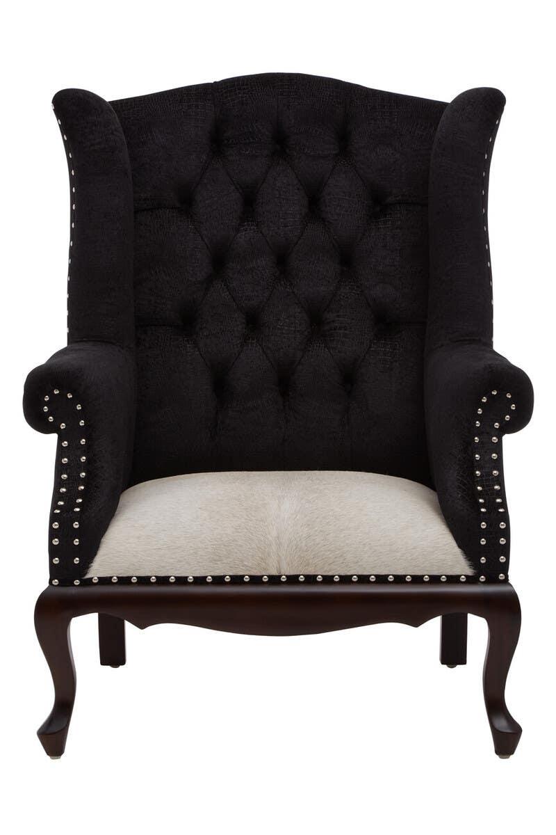 Luxe Black Alligator Armchair