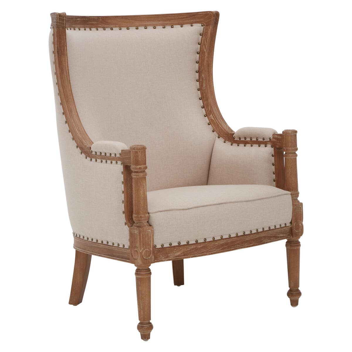 Cream Upholstered Accent Chair
