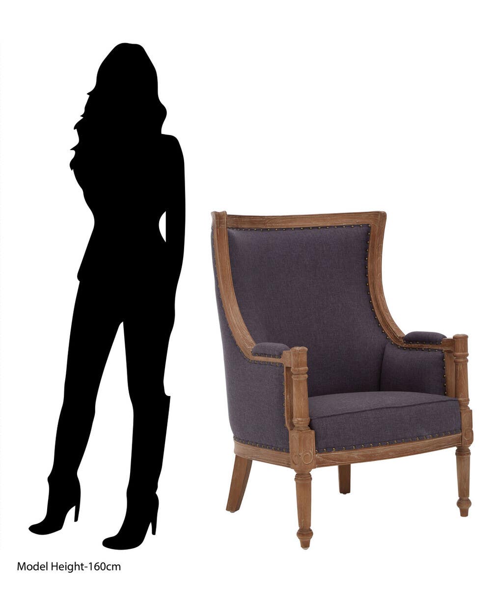 Elegant Grey Upholstered Accent Chair