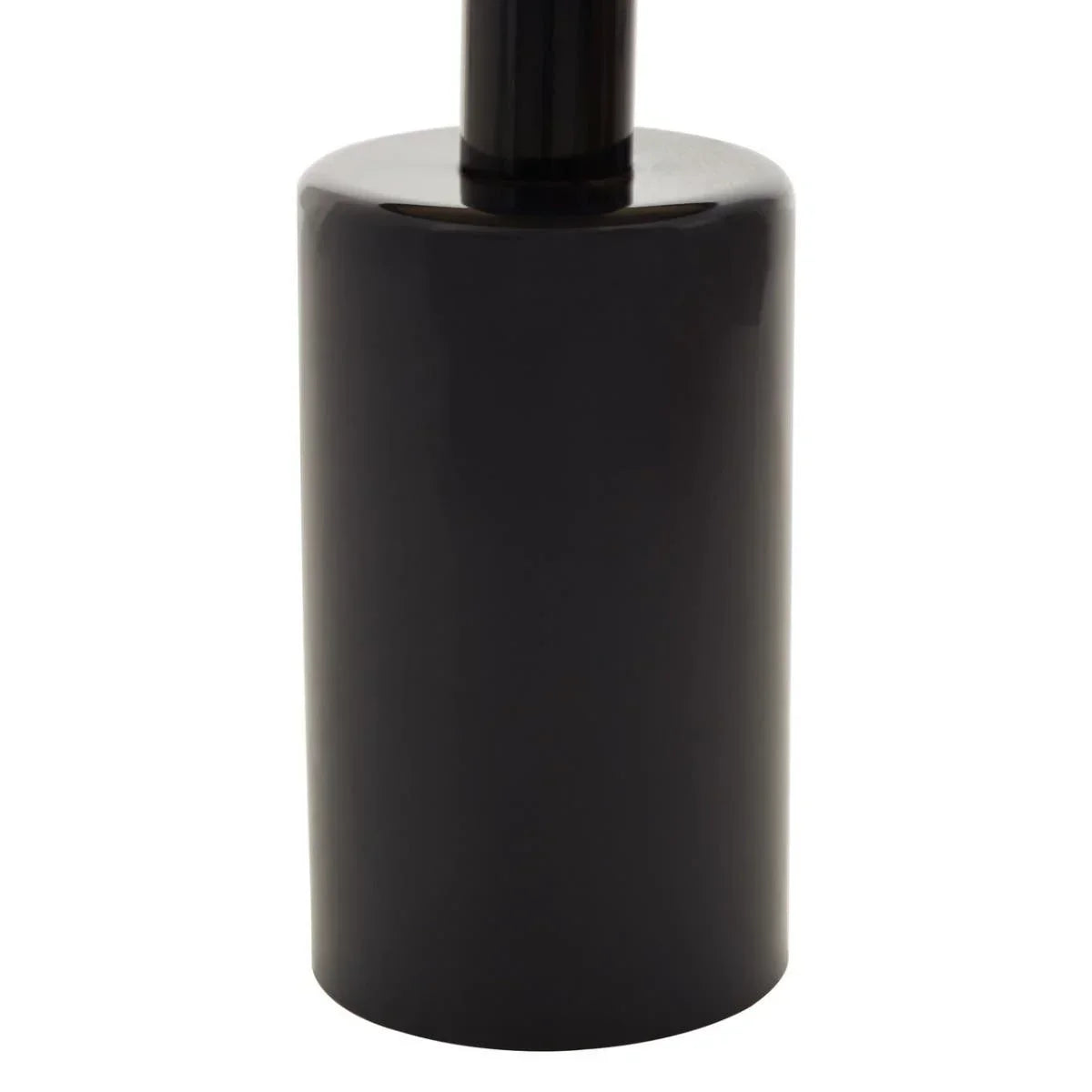 Black ceramic toilet brush holder with cylindrical shape