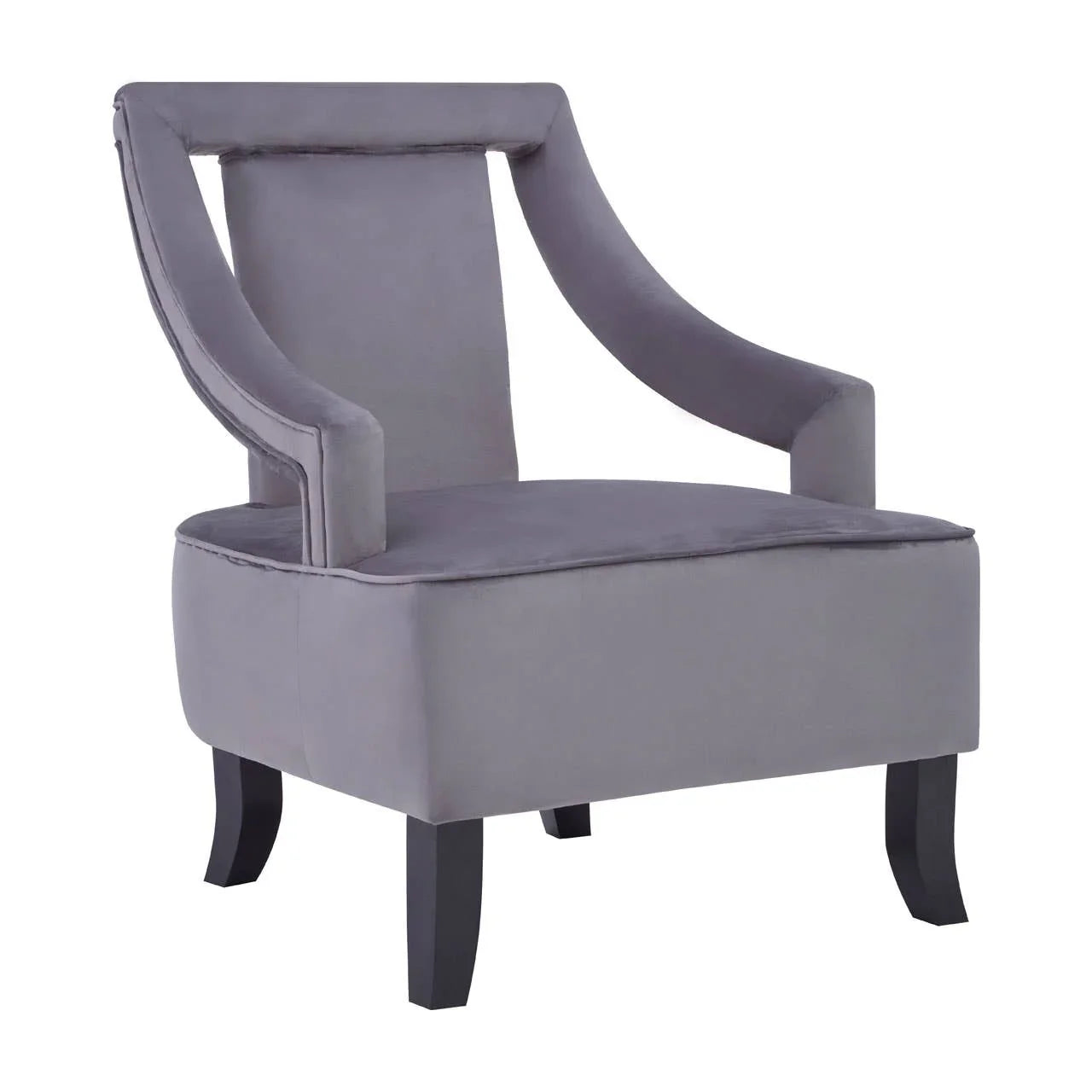 Luxe Grey Velvet Accent Chair