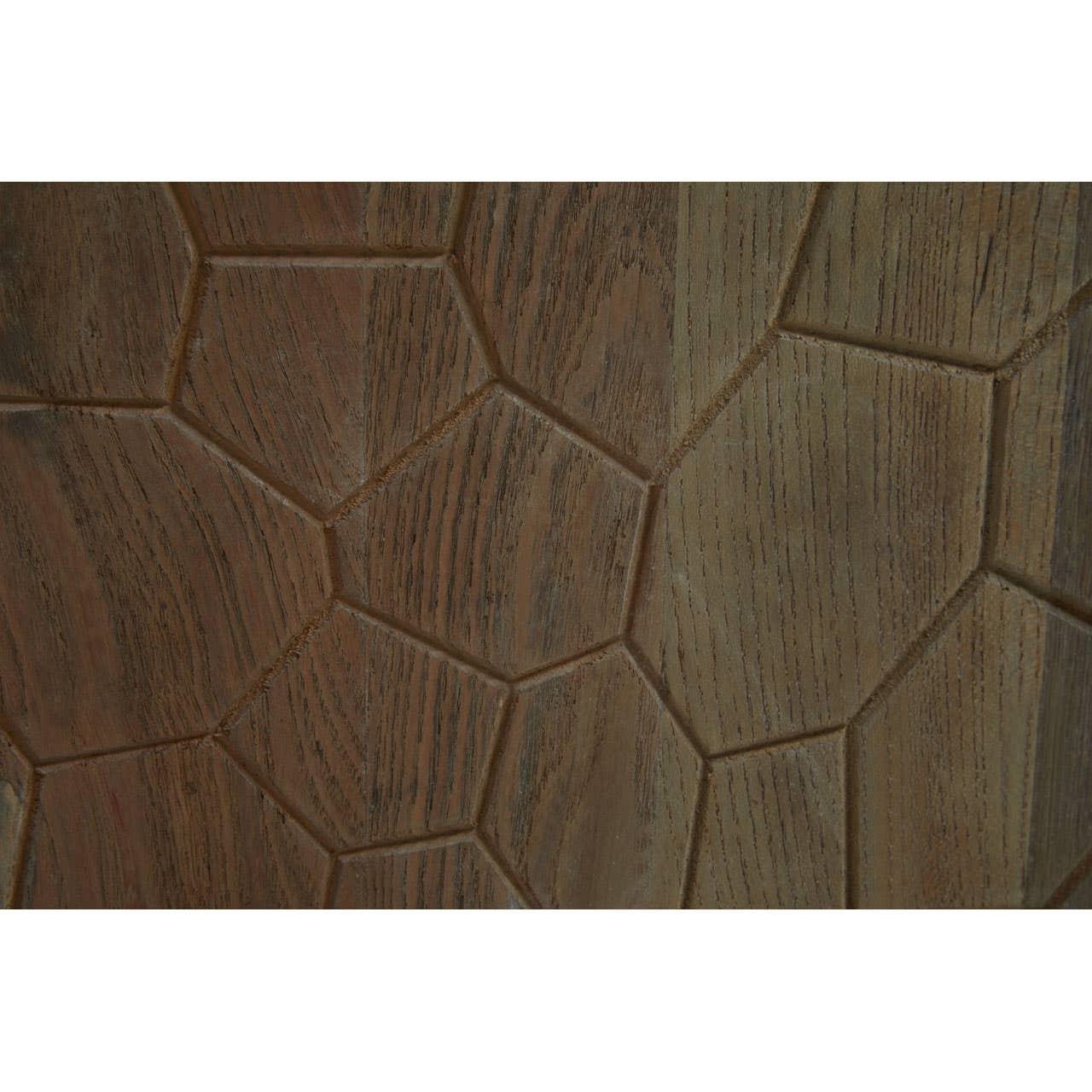 Geometric Charm Recycled Elm Sideboard with Black Legs