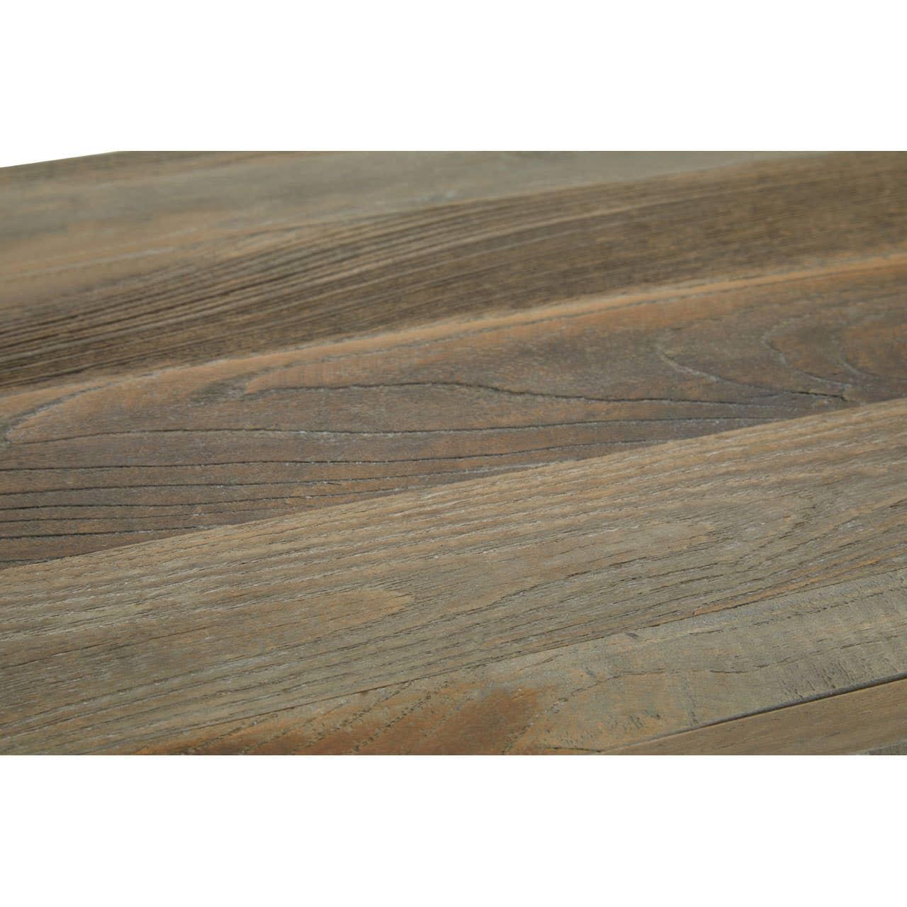 Geometric Charm Recycled Elm Sideboard with Black Legs