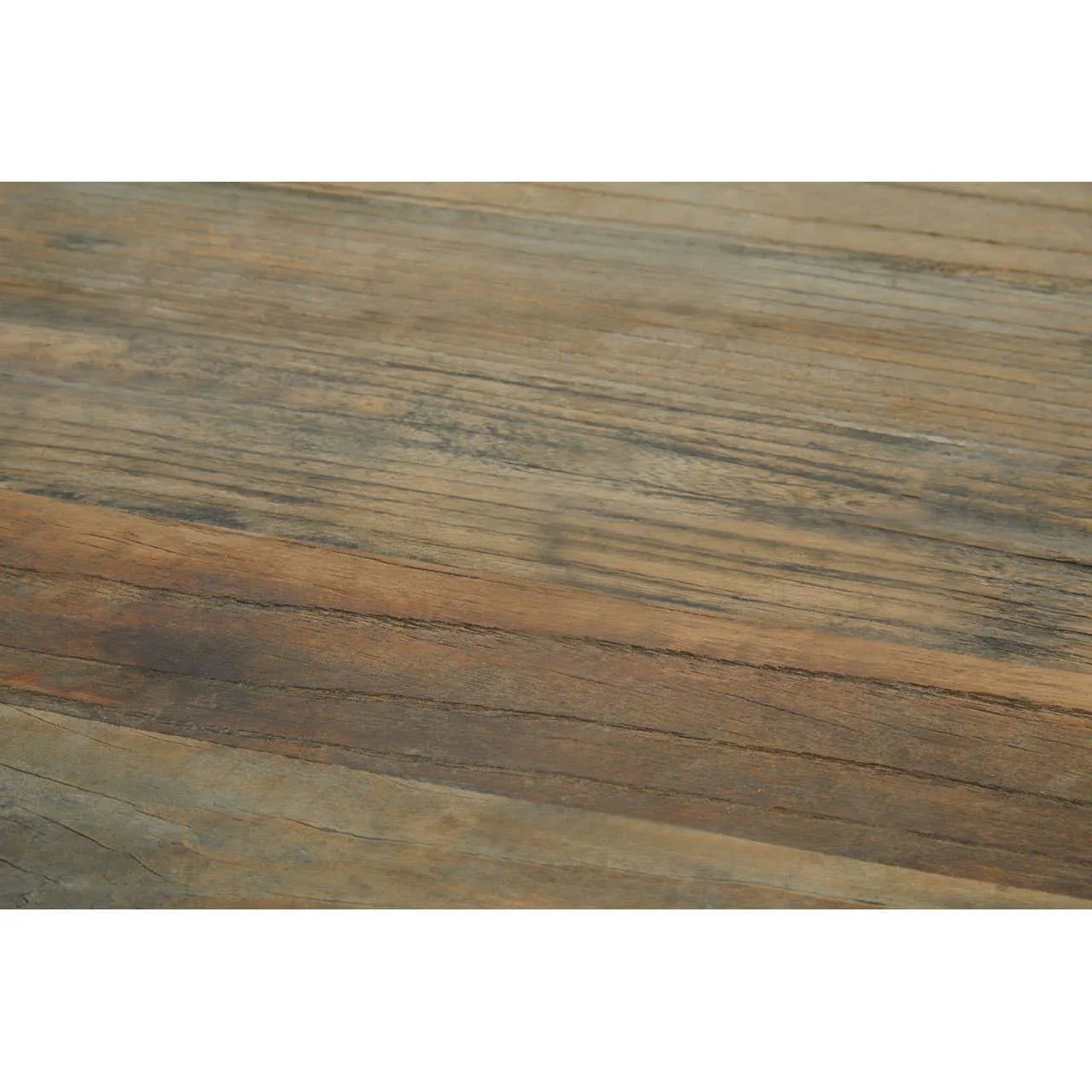 Closeup of rustic wooden table surface showing natural grain and warm brown tones