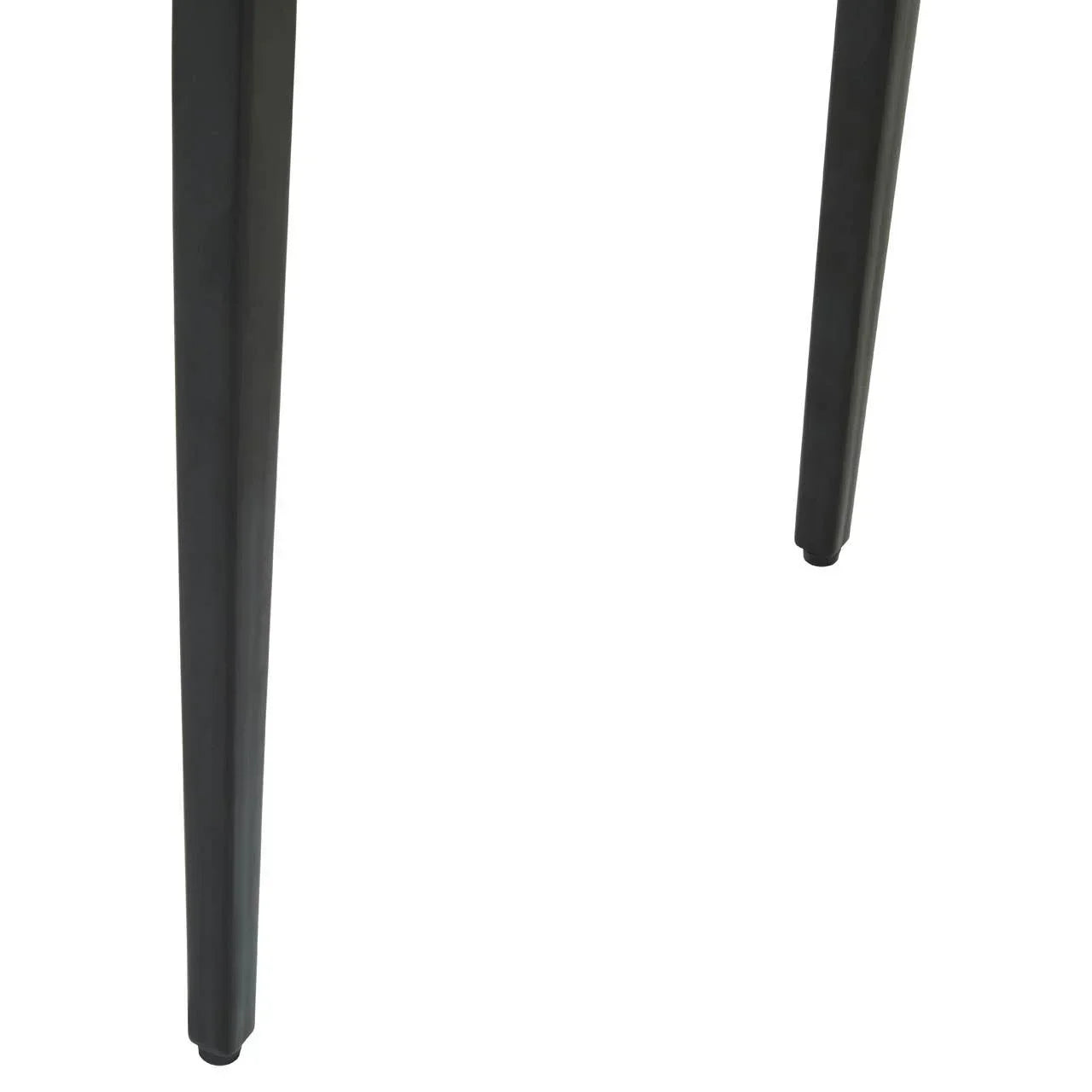 Black tapered metal table legs with sleek modern finish