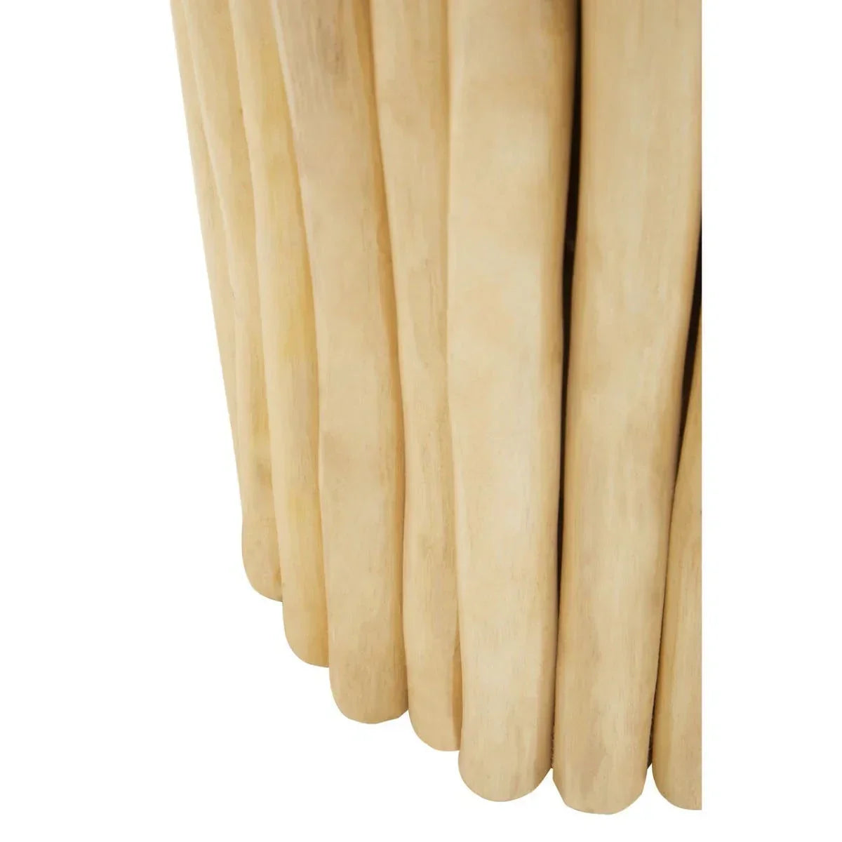 Light wood furniture legs with natural grain, vertical close-up view