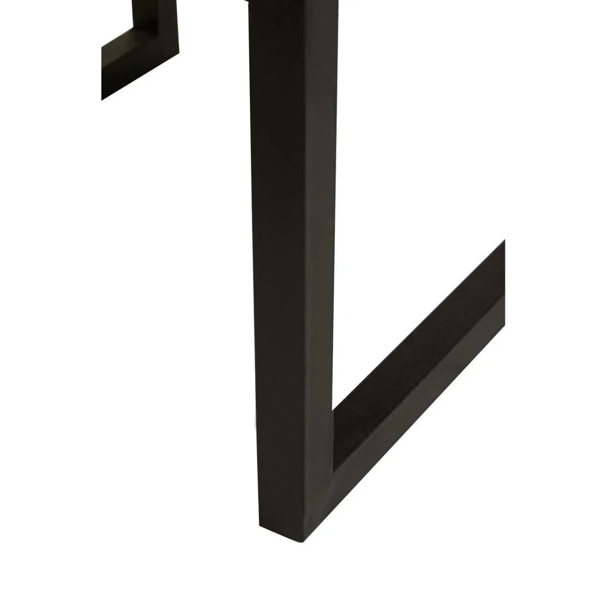 Black metal dining table leg with modern rectangular frame design