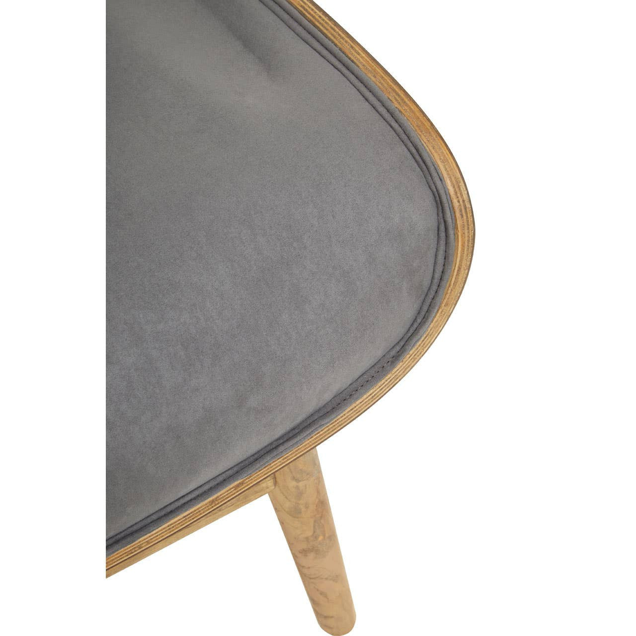 Dark grey velvet chair featuring a winged back design, showcasing a smooth, plush upholstery and rounded edges.
