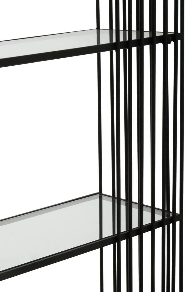 Sleek Iron Glass Bookshelf