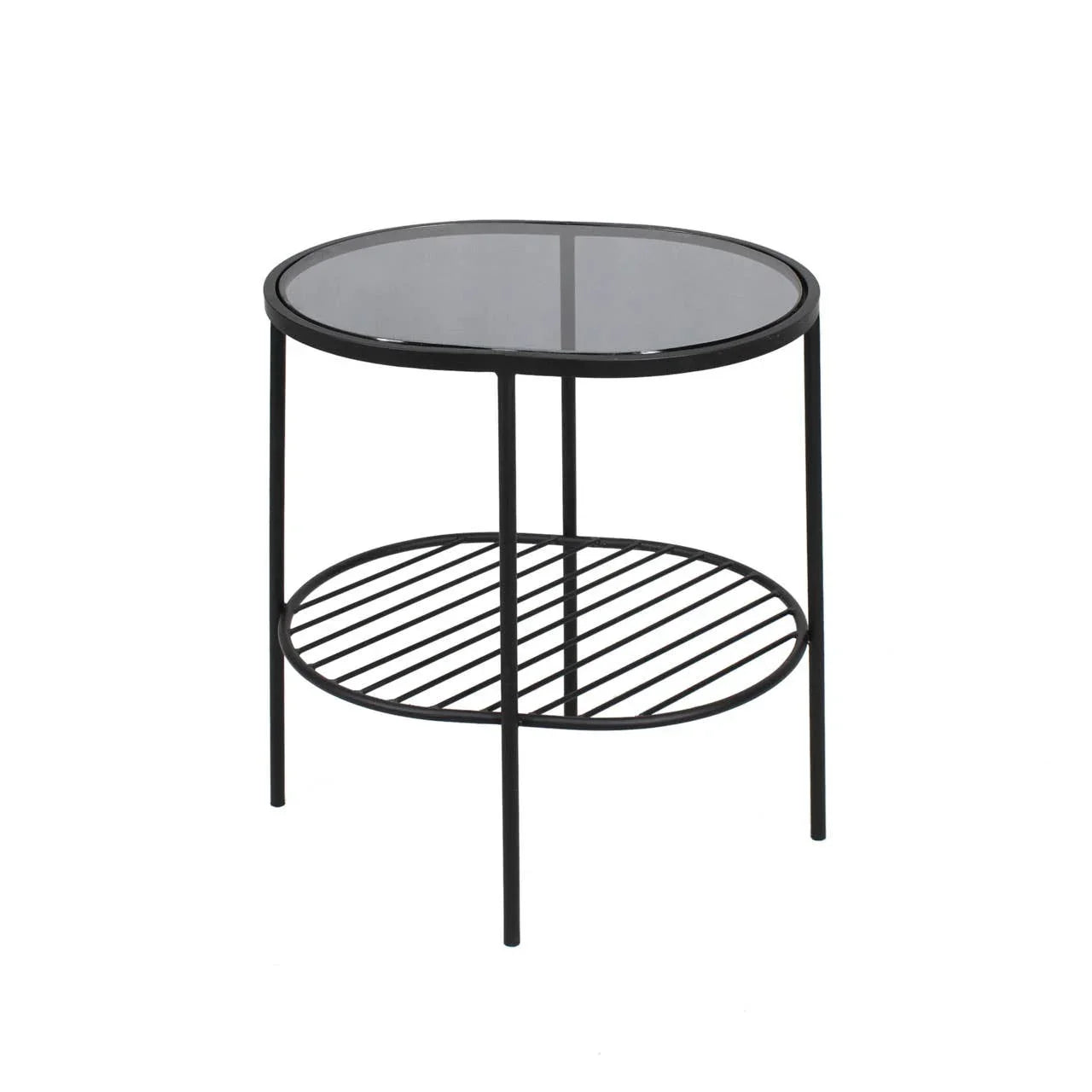Modern Glass Iron End Table