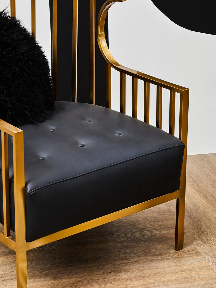 Luxe Gold Cage Chair