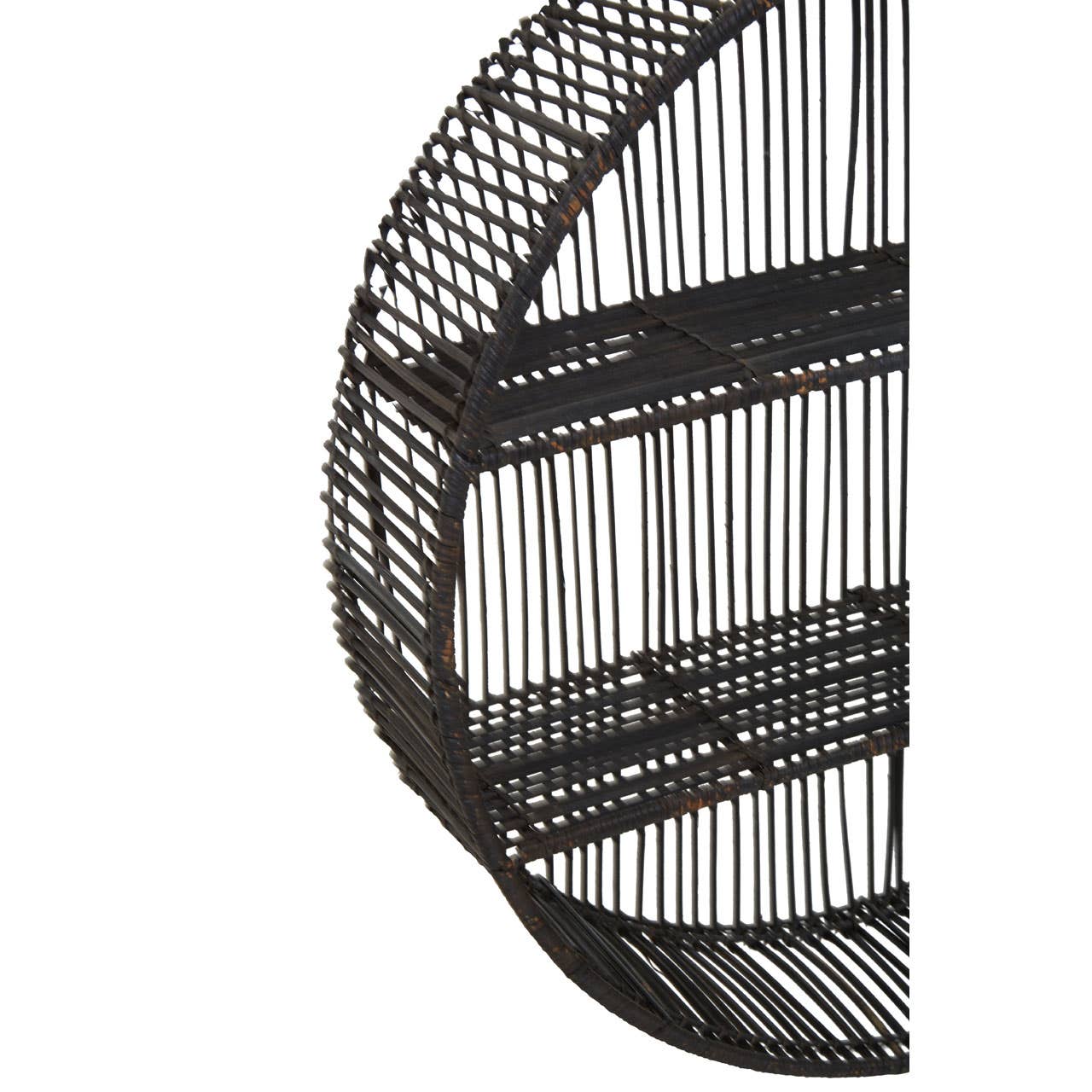 Black Rattan Wall Shelf