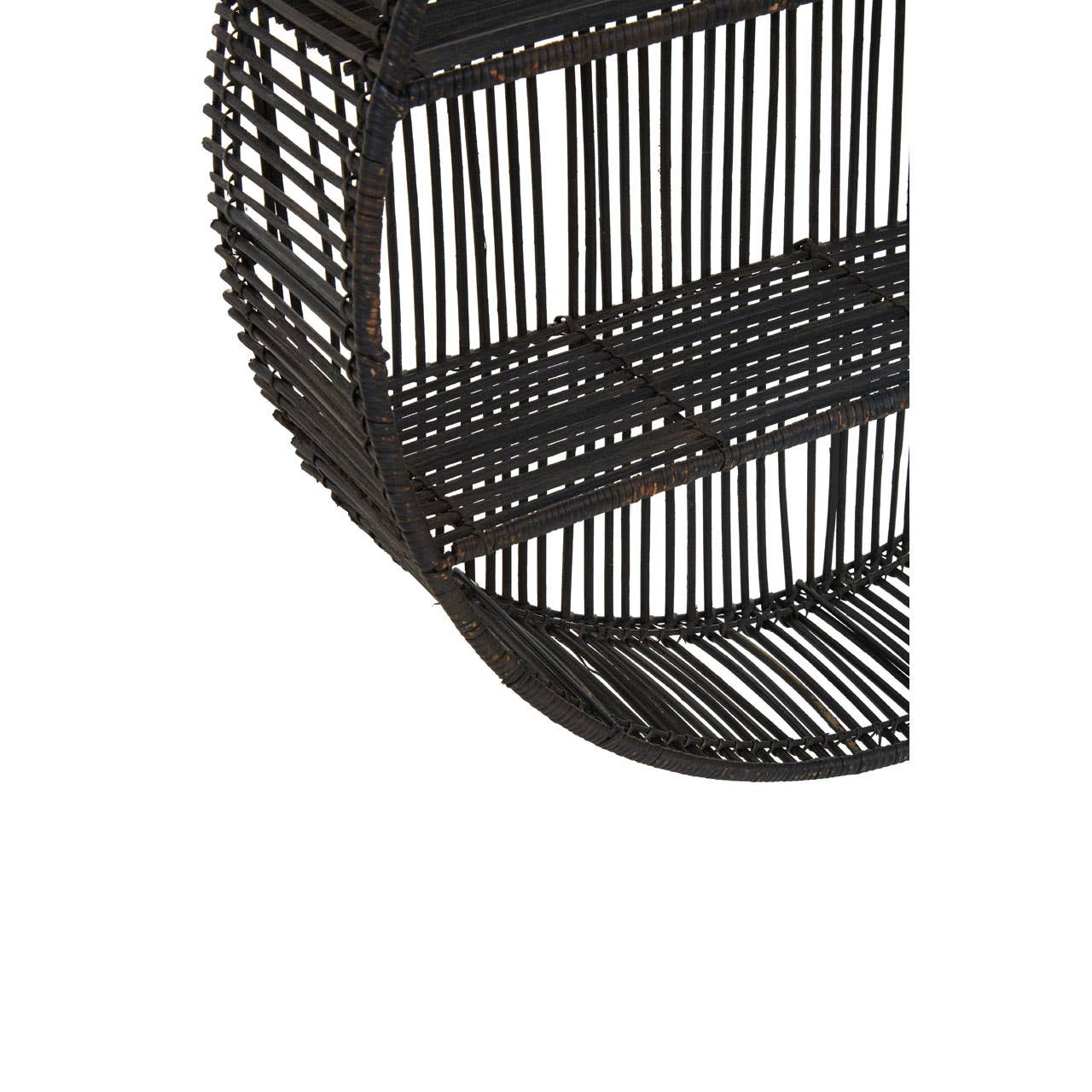 Black Rattan Wall Shelf