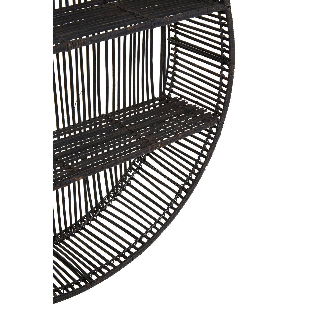 Black Rattan Wall Shelf
