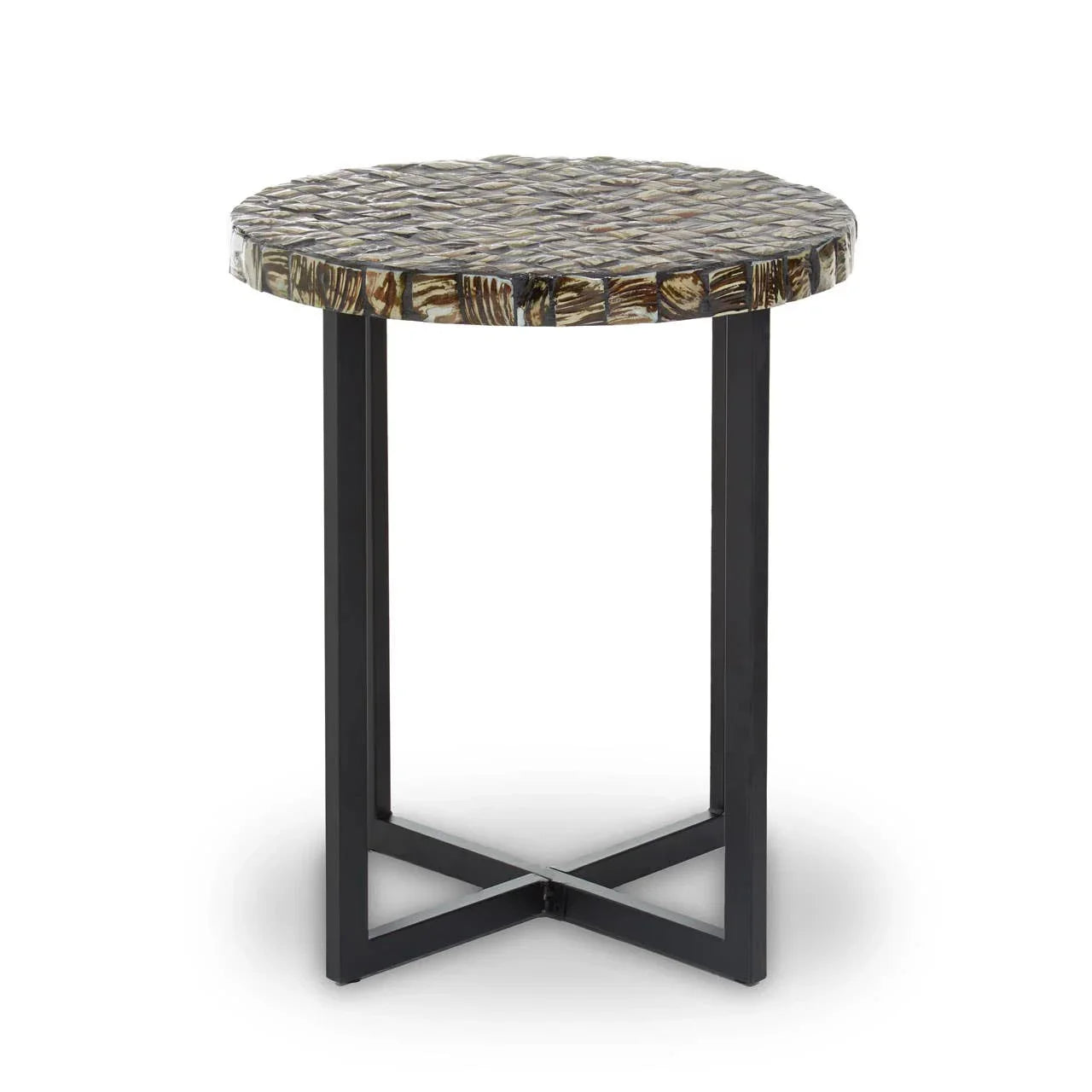 Elegant Shell Inlay Side Table