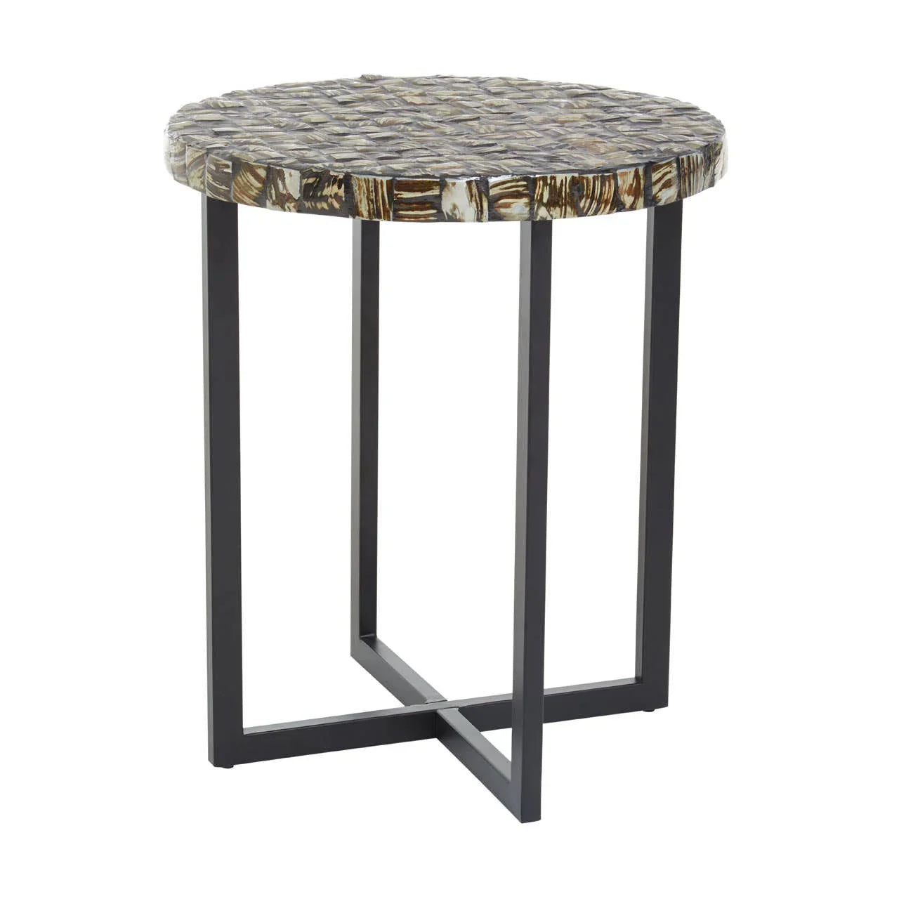 Elegant Shell Inlay Side Table