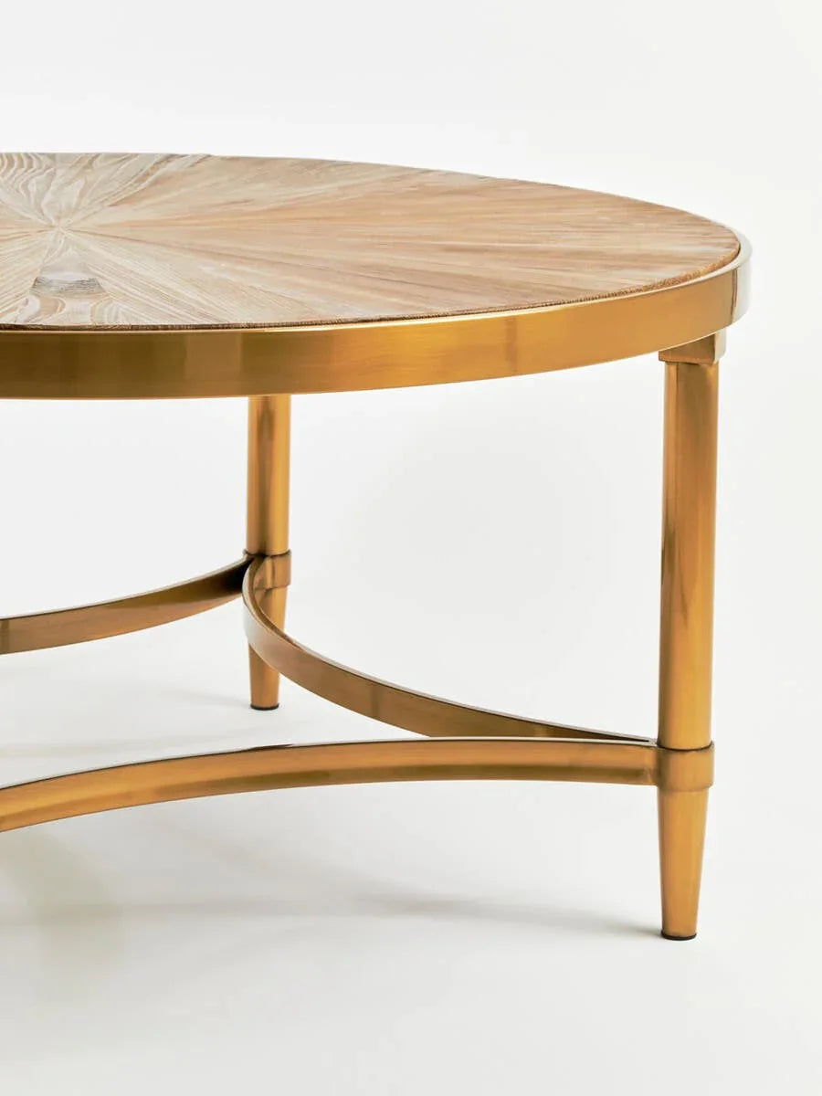 Curved Fir Wood Coffee Table