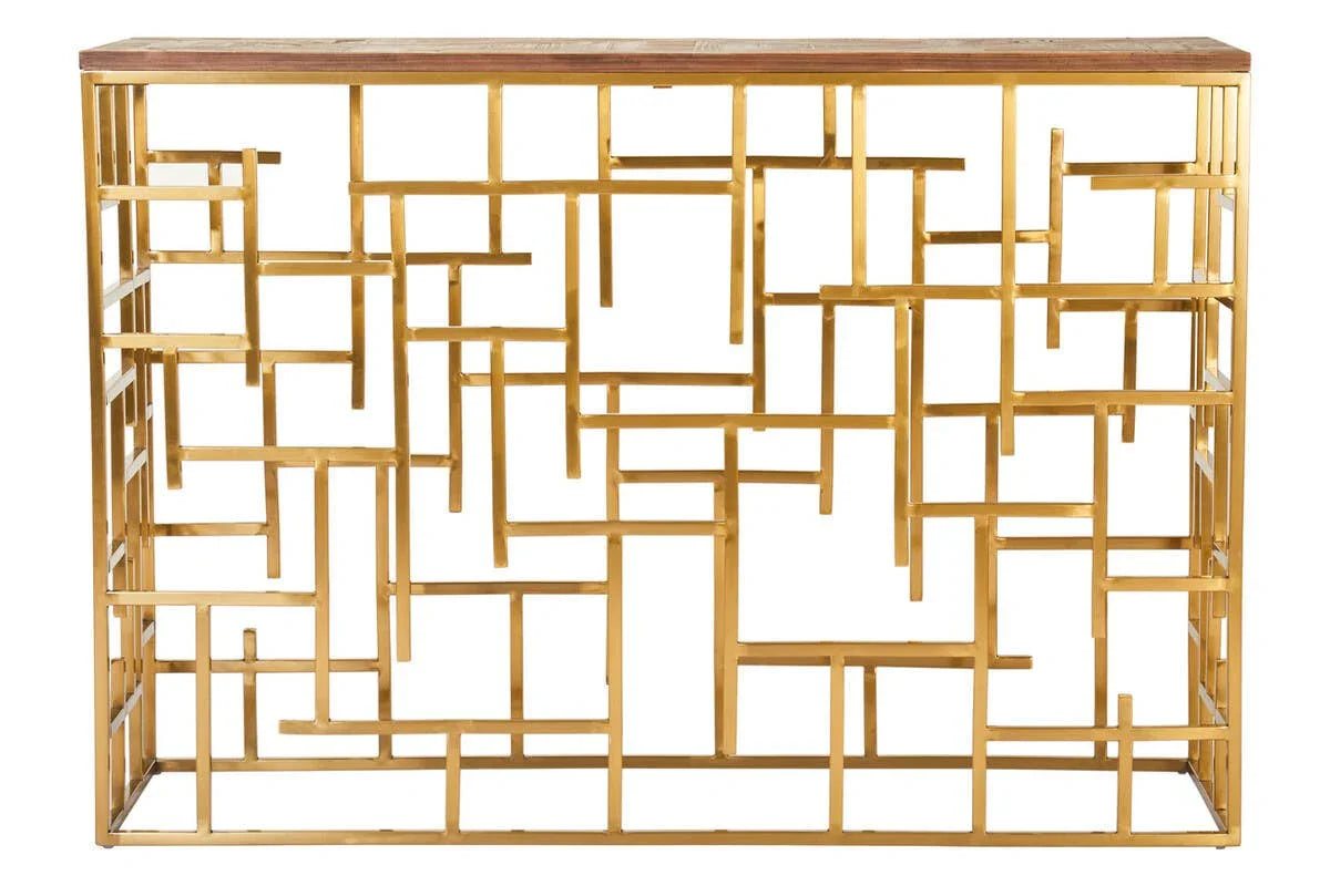 Golden Maze Console Table