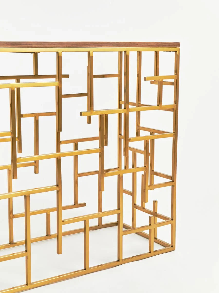 Golden Maze Console Table