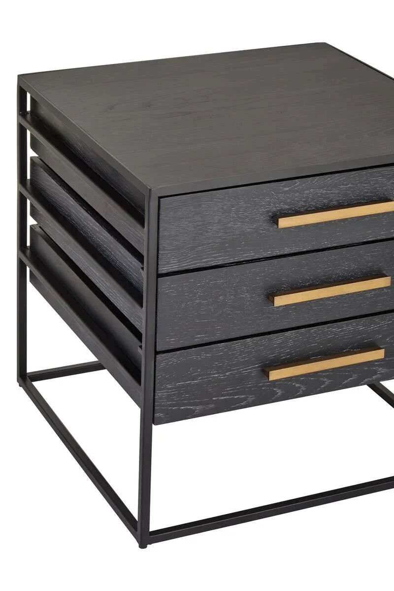 Luxe Black Gold Side Table