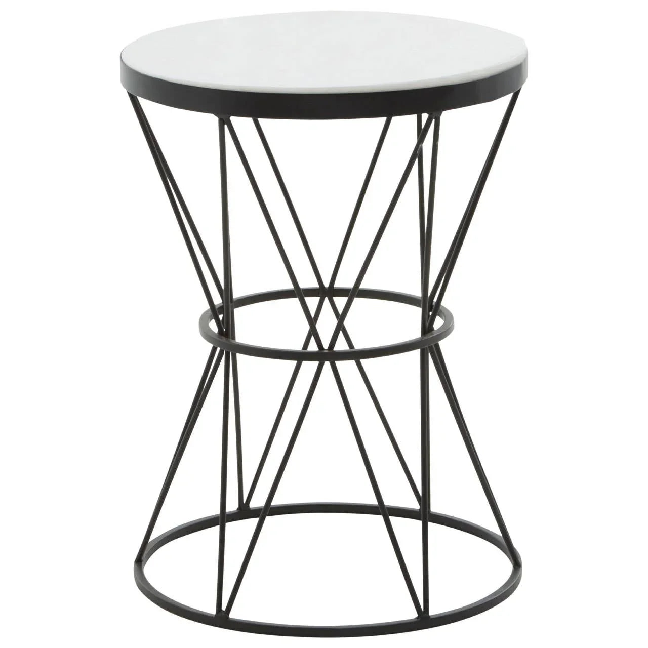 Round Marble Top Side Table