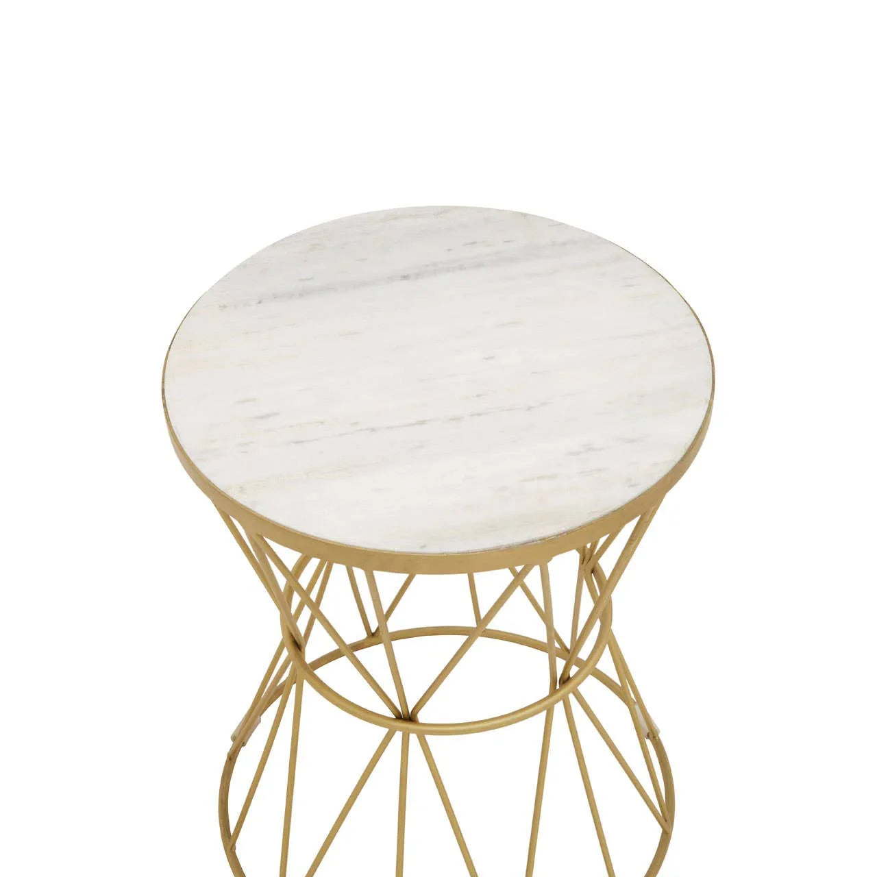Gold Diamond Geometric Side Table