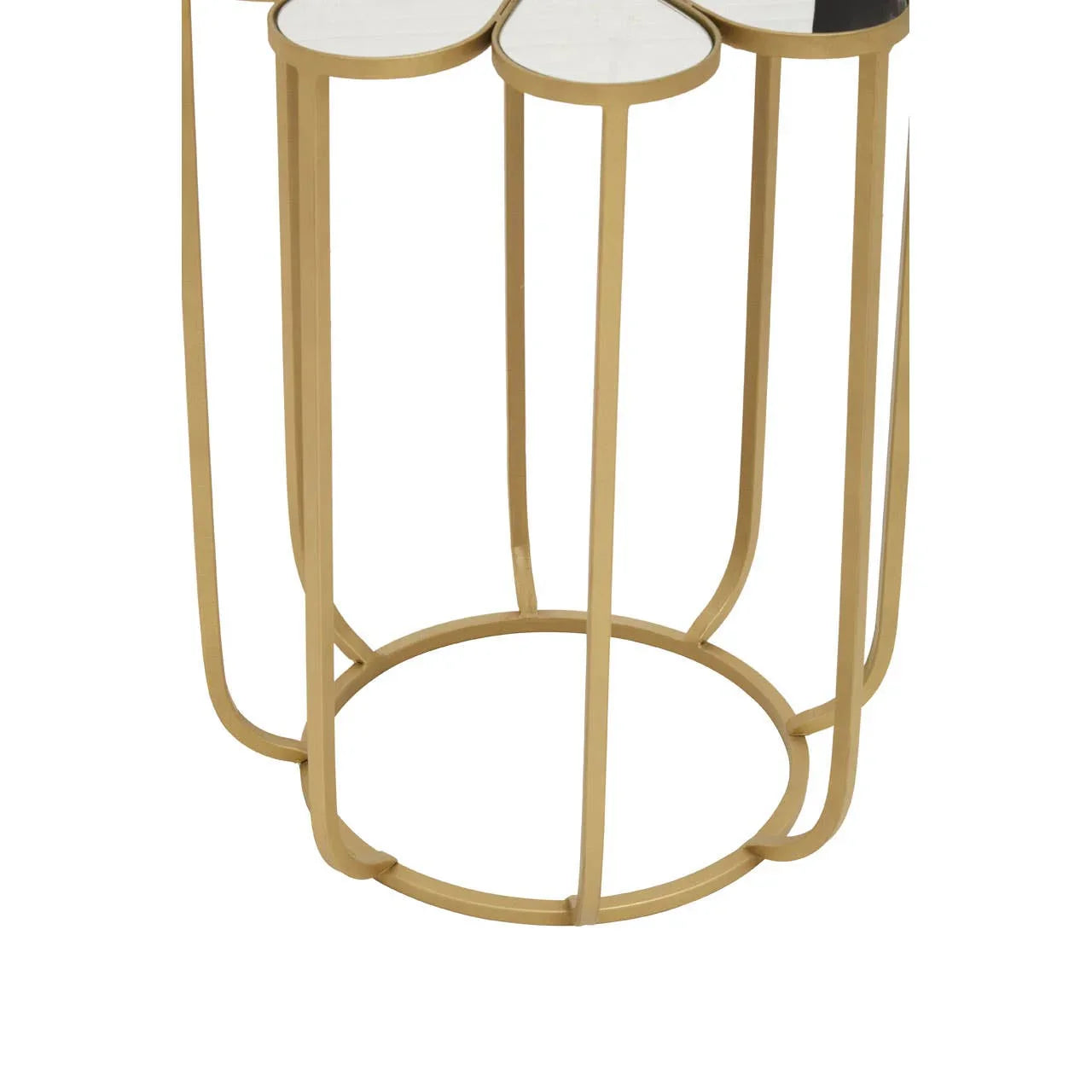Golden Petal Mirrored Side Table
