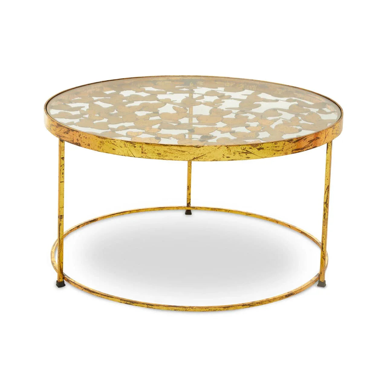 Golden Butterfly Glass Coffee Table