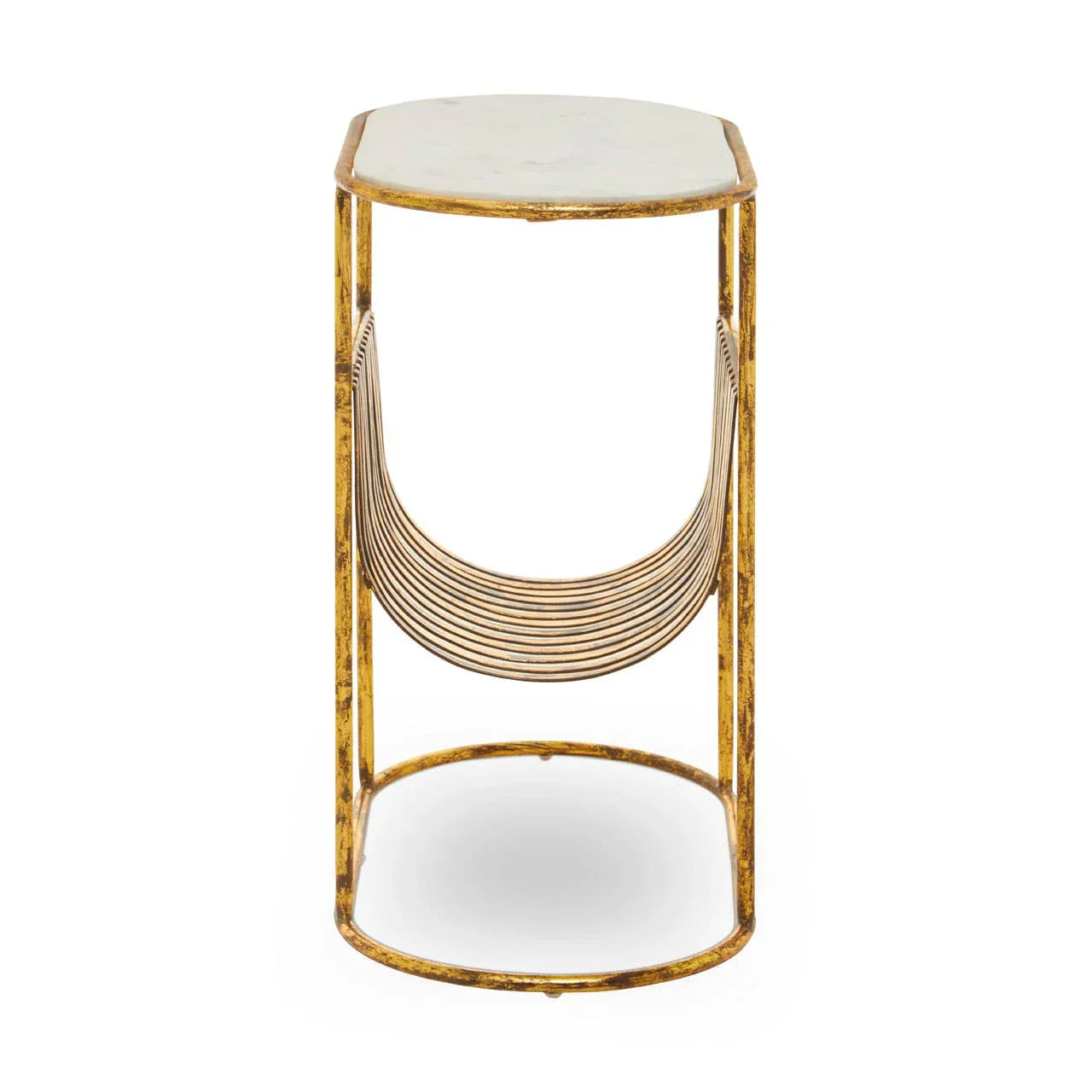 Sleek Marble Magazine Rack Table