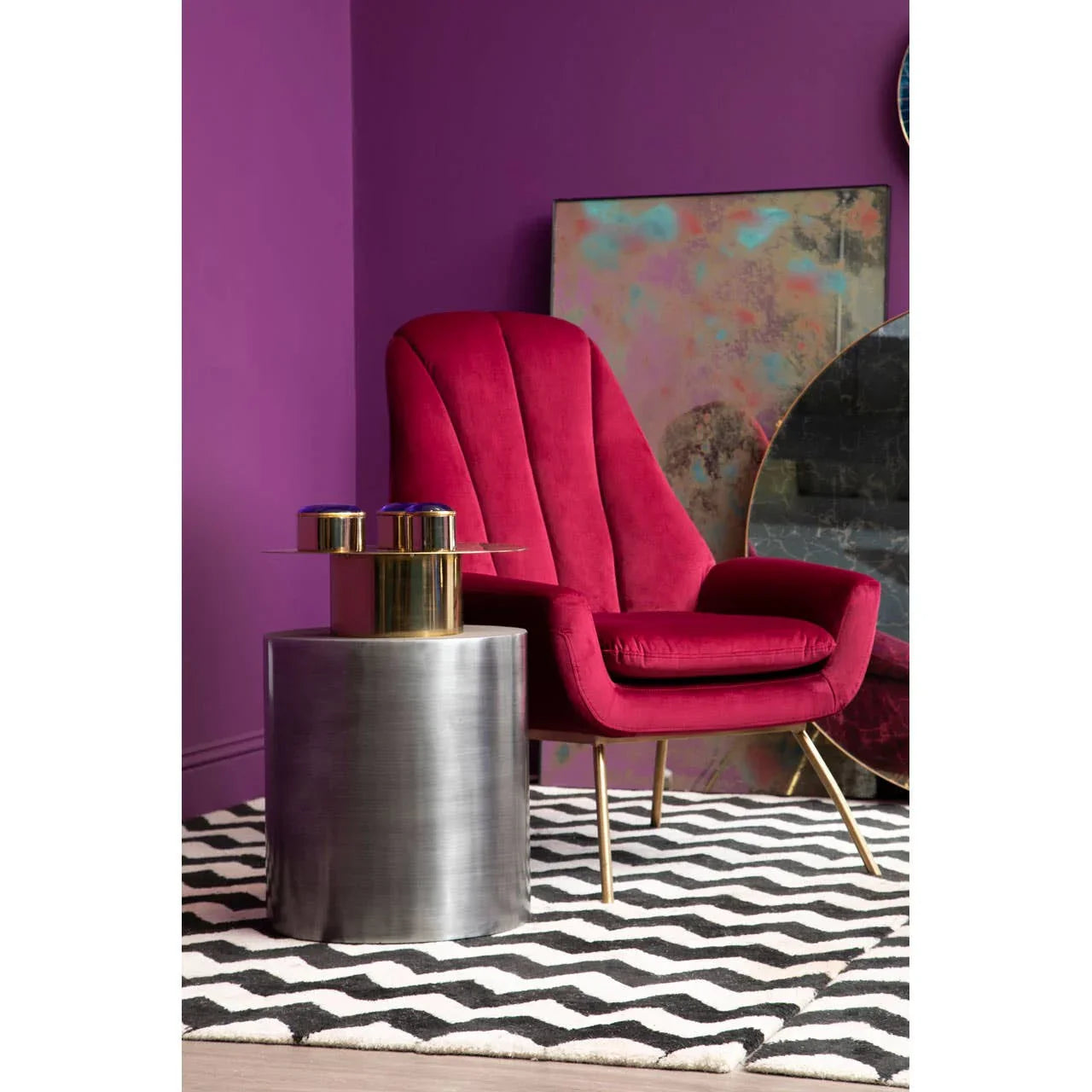 Geometric Metal Accent Table