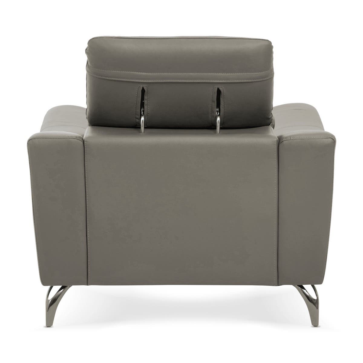 Modern Grey Leather Armchair