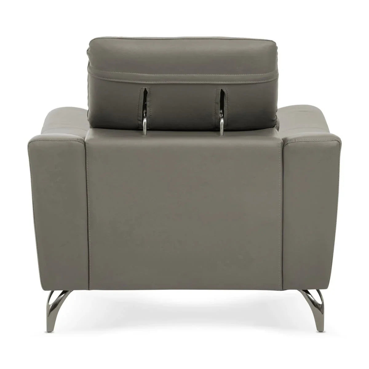Modern Grey Leather Armchair