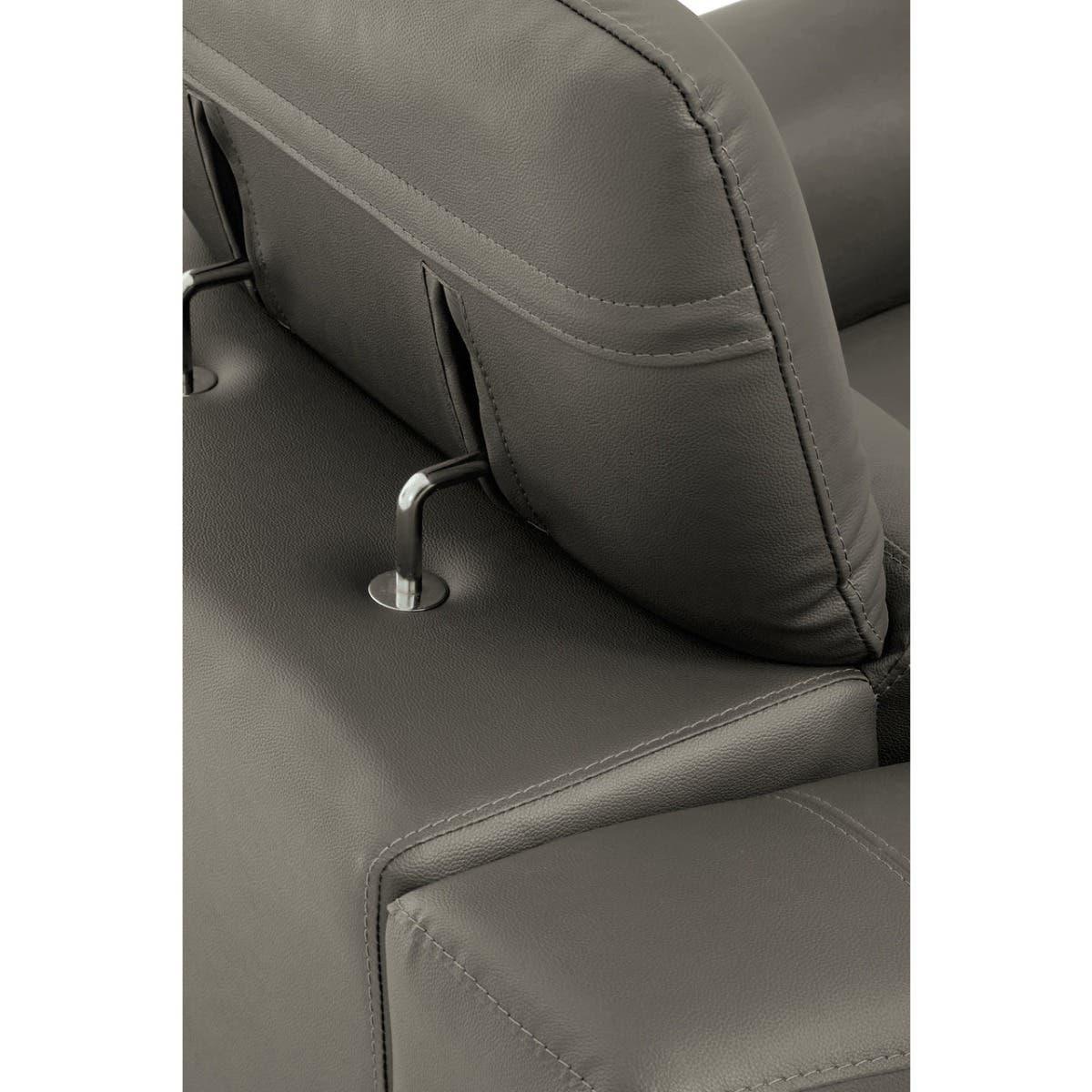 Modern Grey Leather Armchair