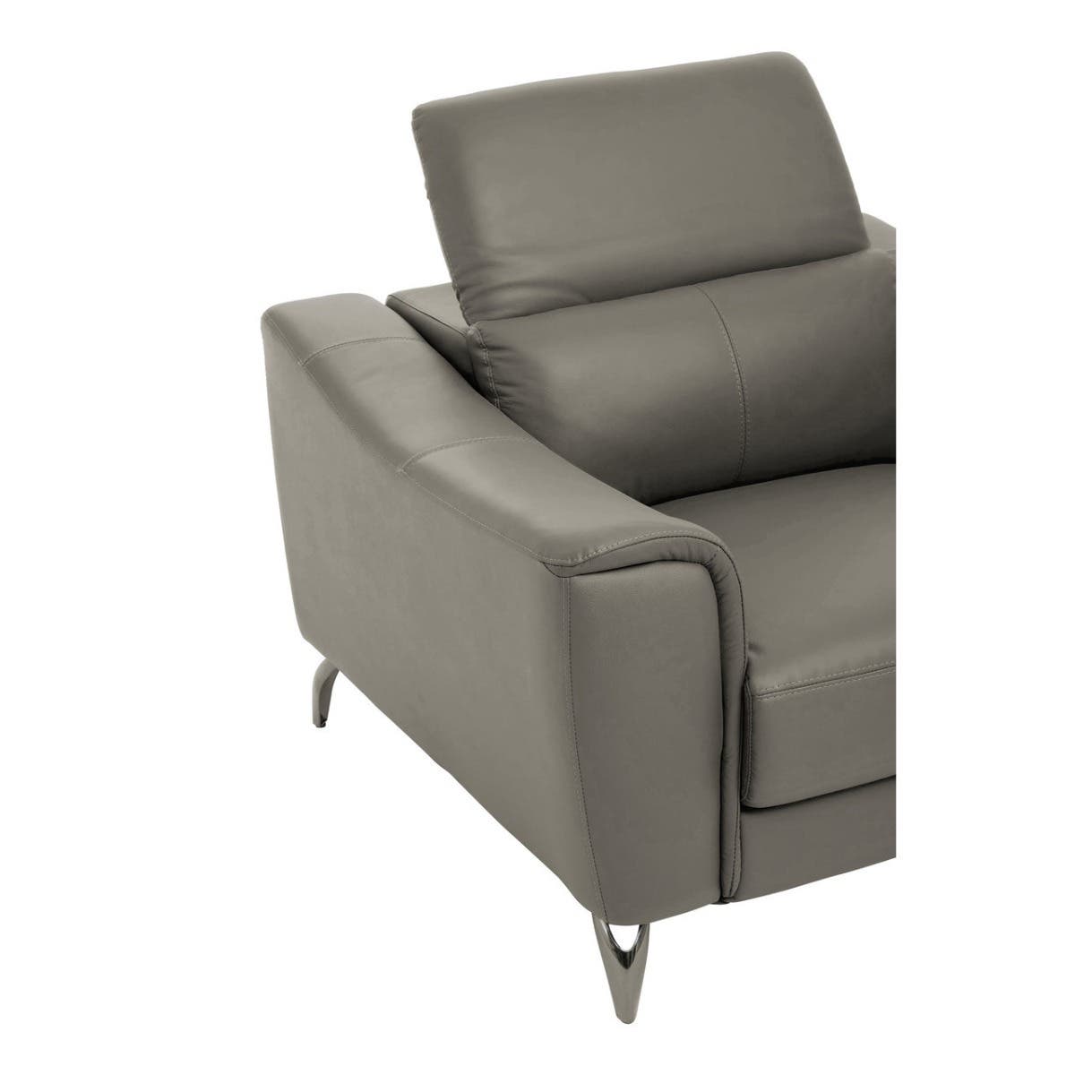 Modern Grey Leather Armchair