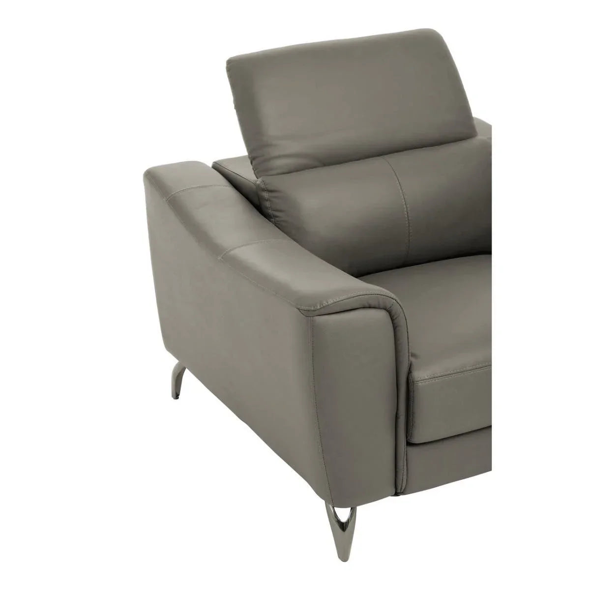 Modern Grey Leather Armchair
