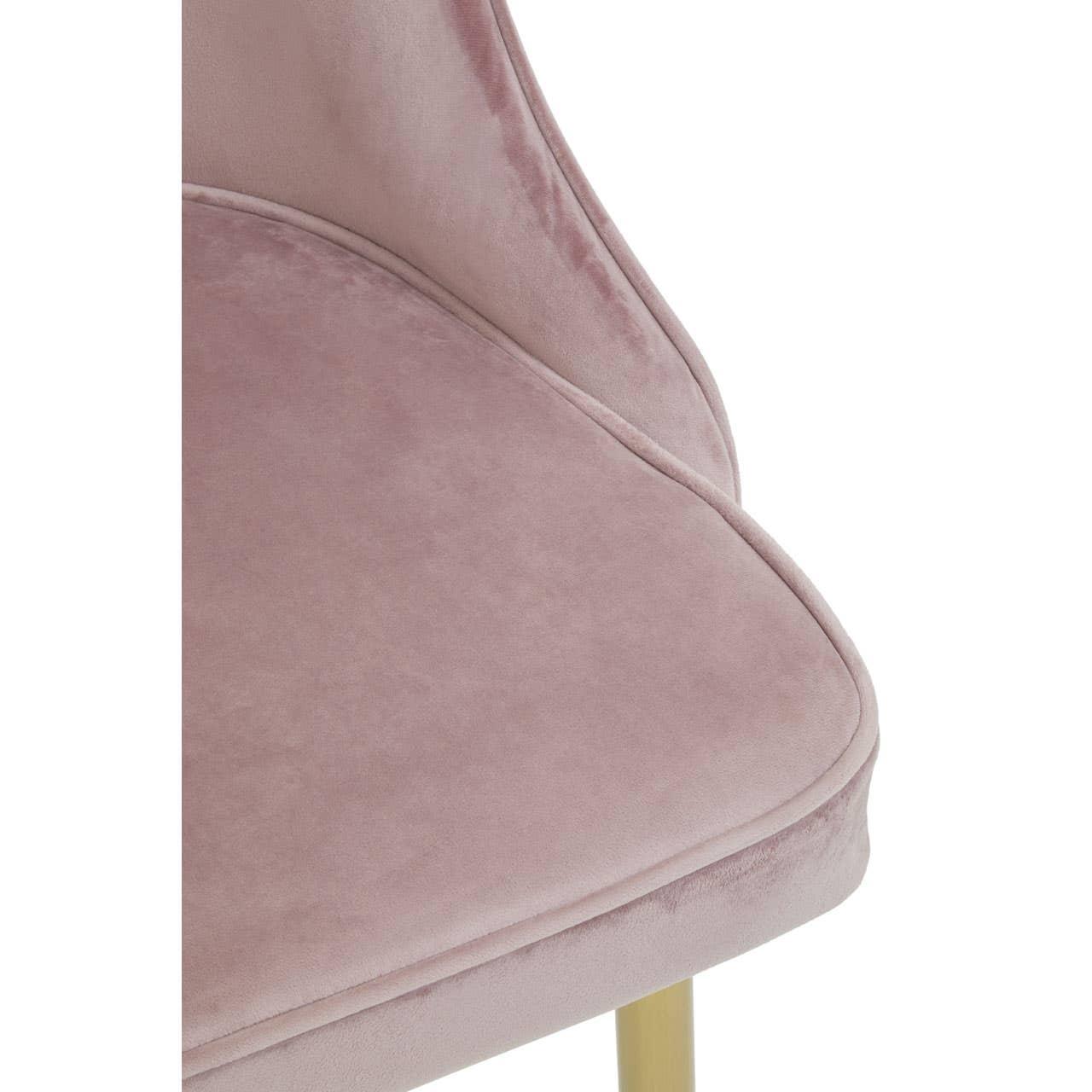 Luxe Pink Velvet Dining Chair