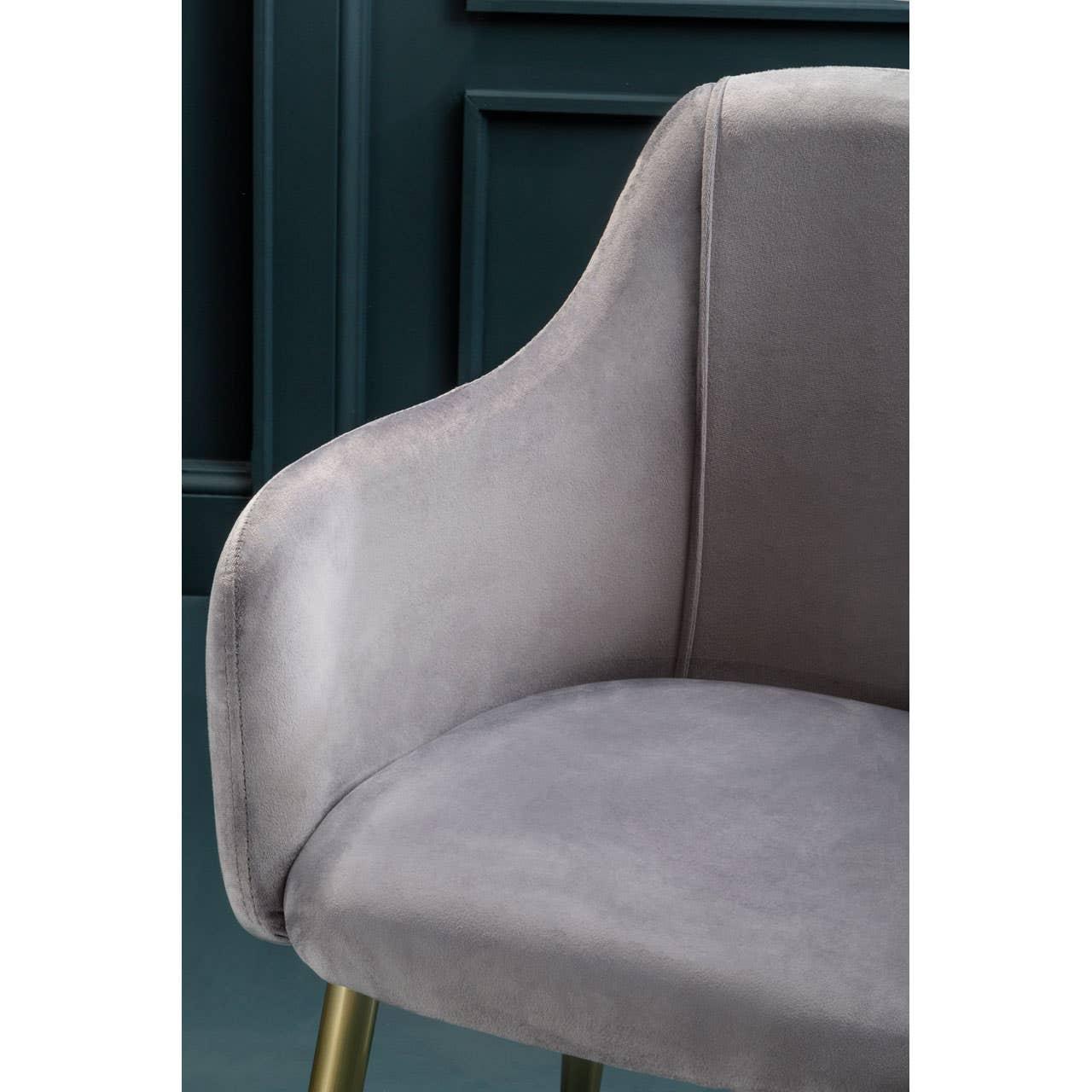Luxe Grey Velvet Dining Chair