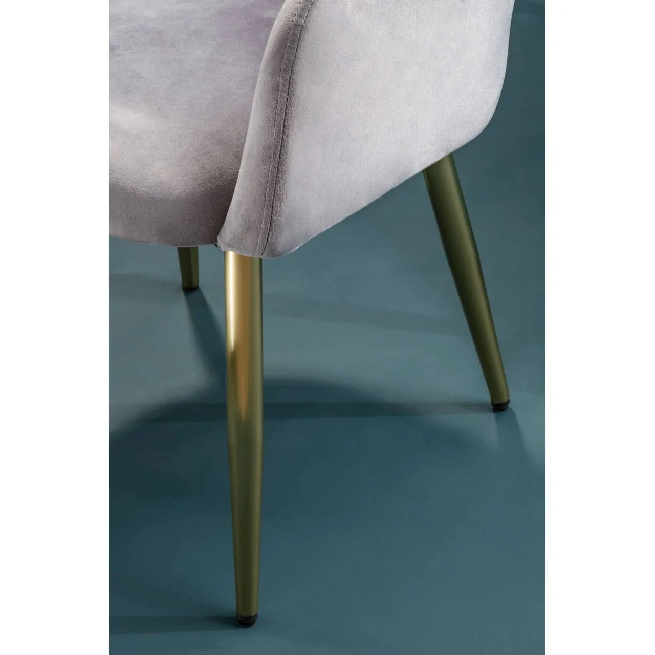 Luxe Grey Velvet Dining Chair