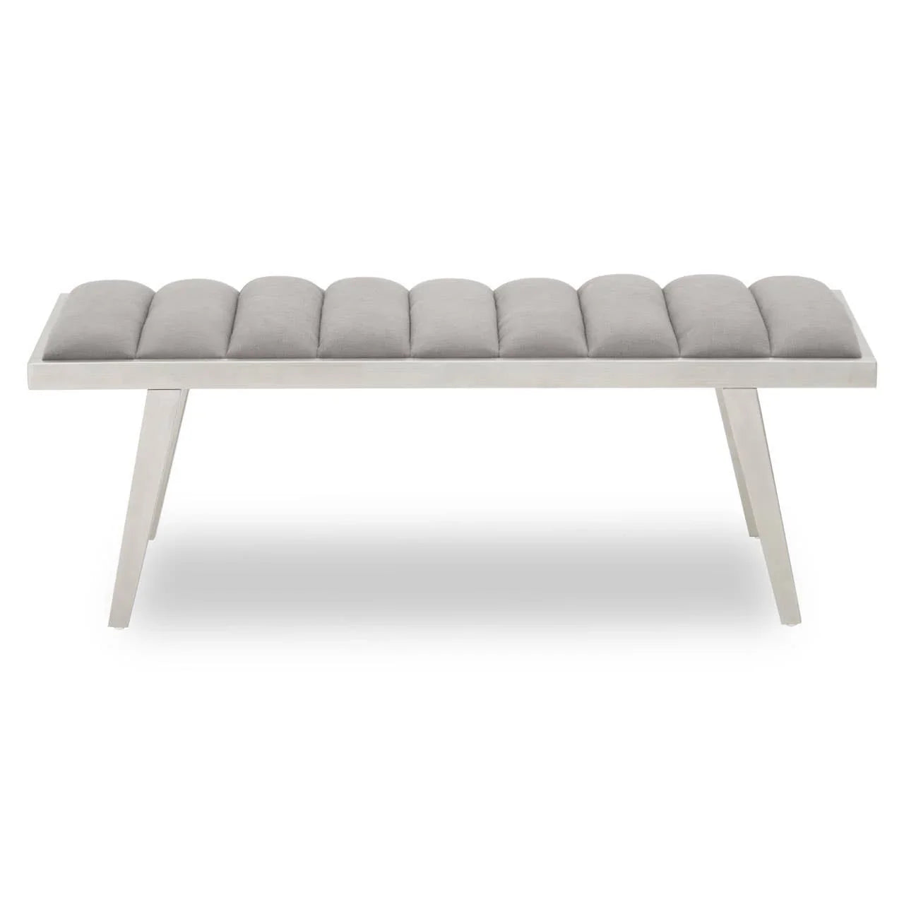 Plush Grey Velvet Bench