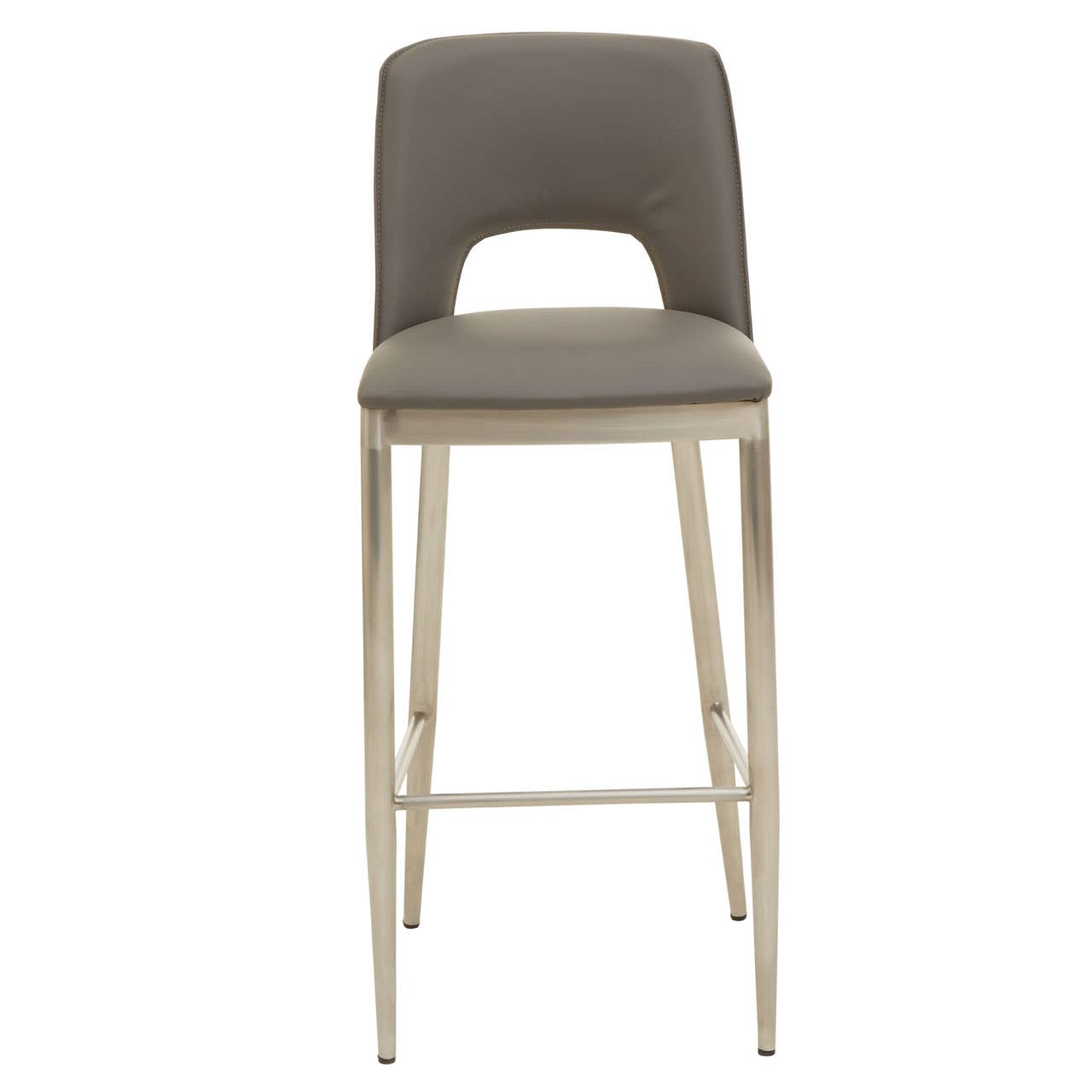 Retro Grey Leather Bar Chair