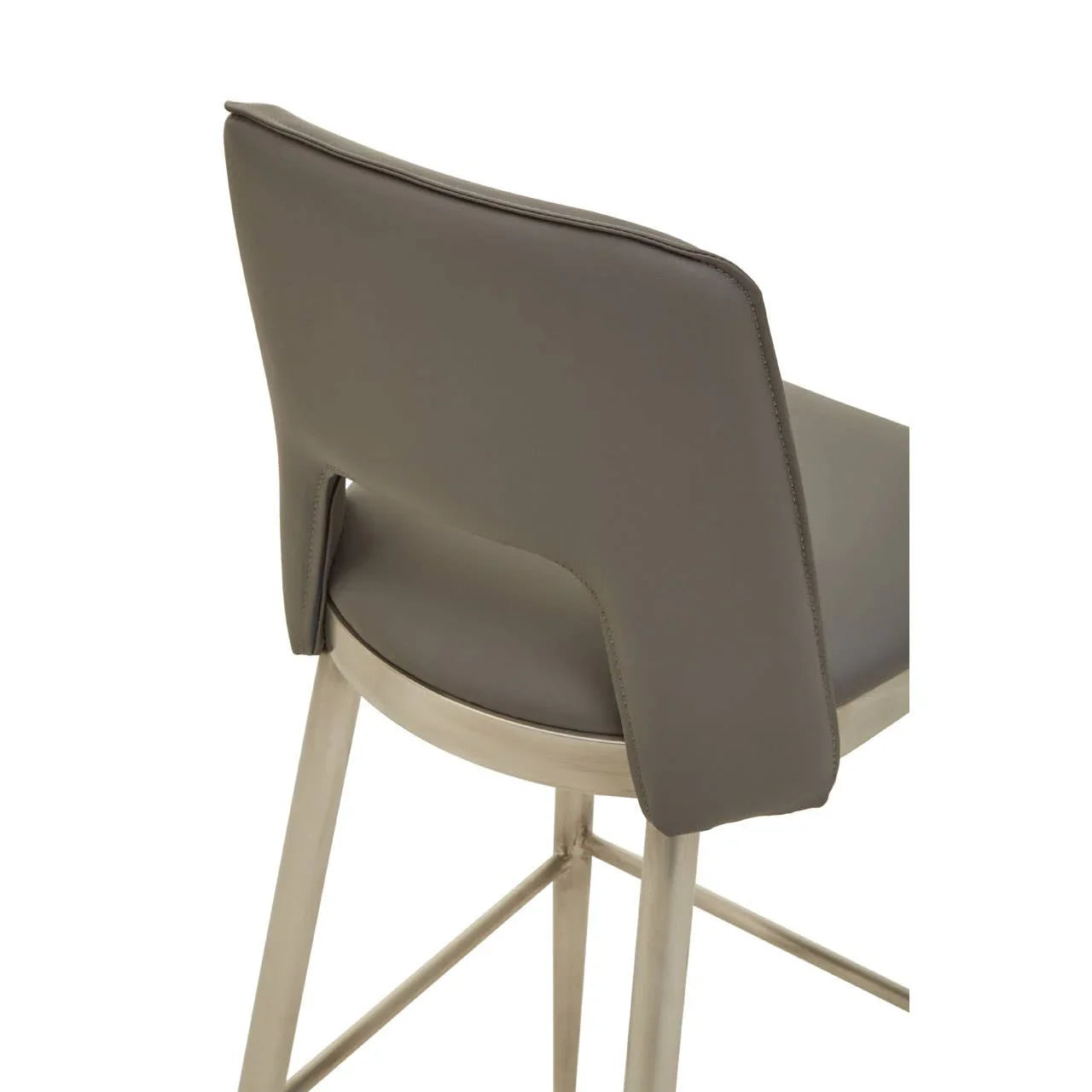 Retro Grey Leather Bar Chair