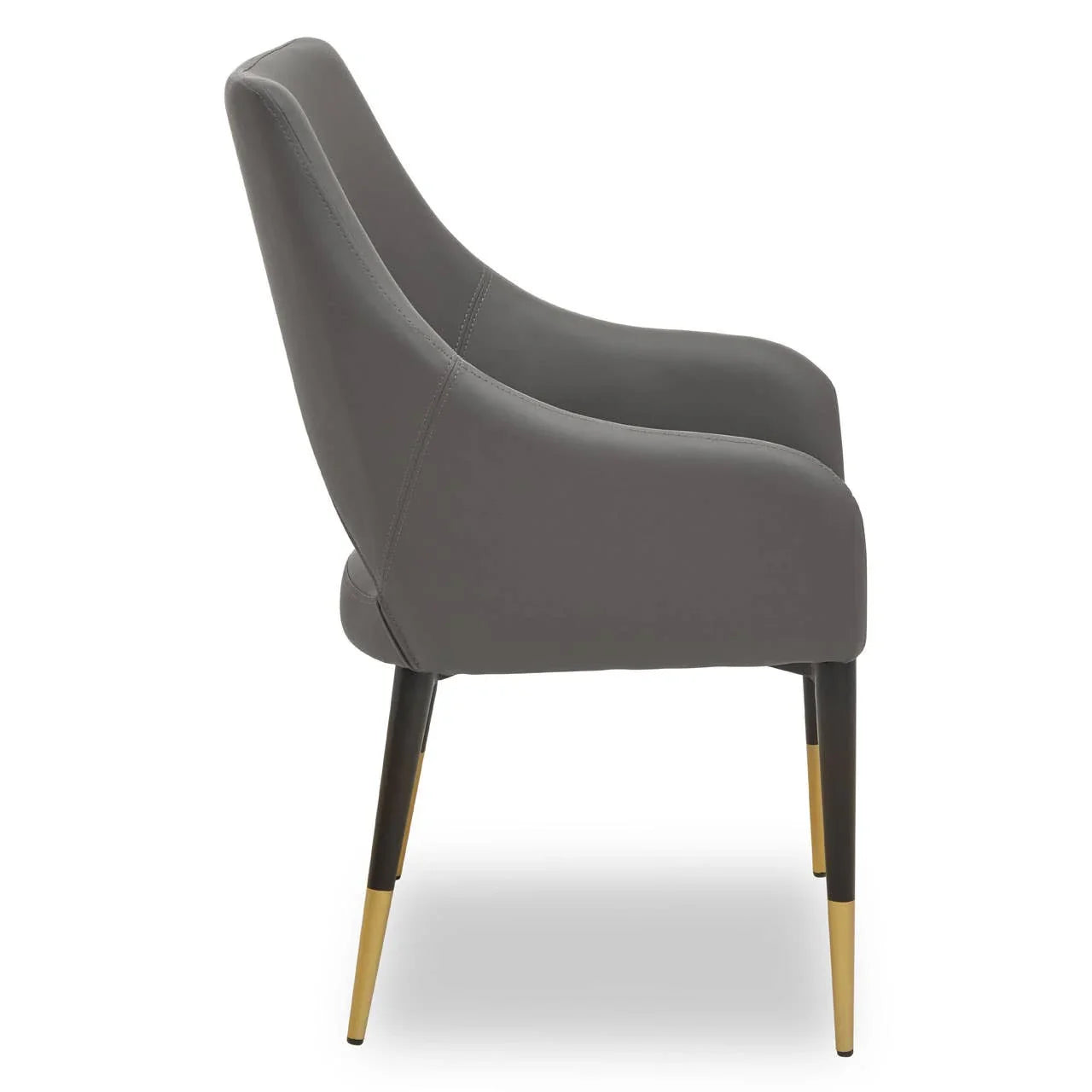 Chic Grey Leather Dining Chair