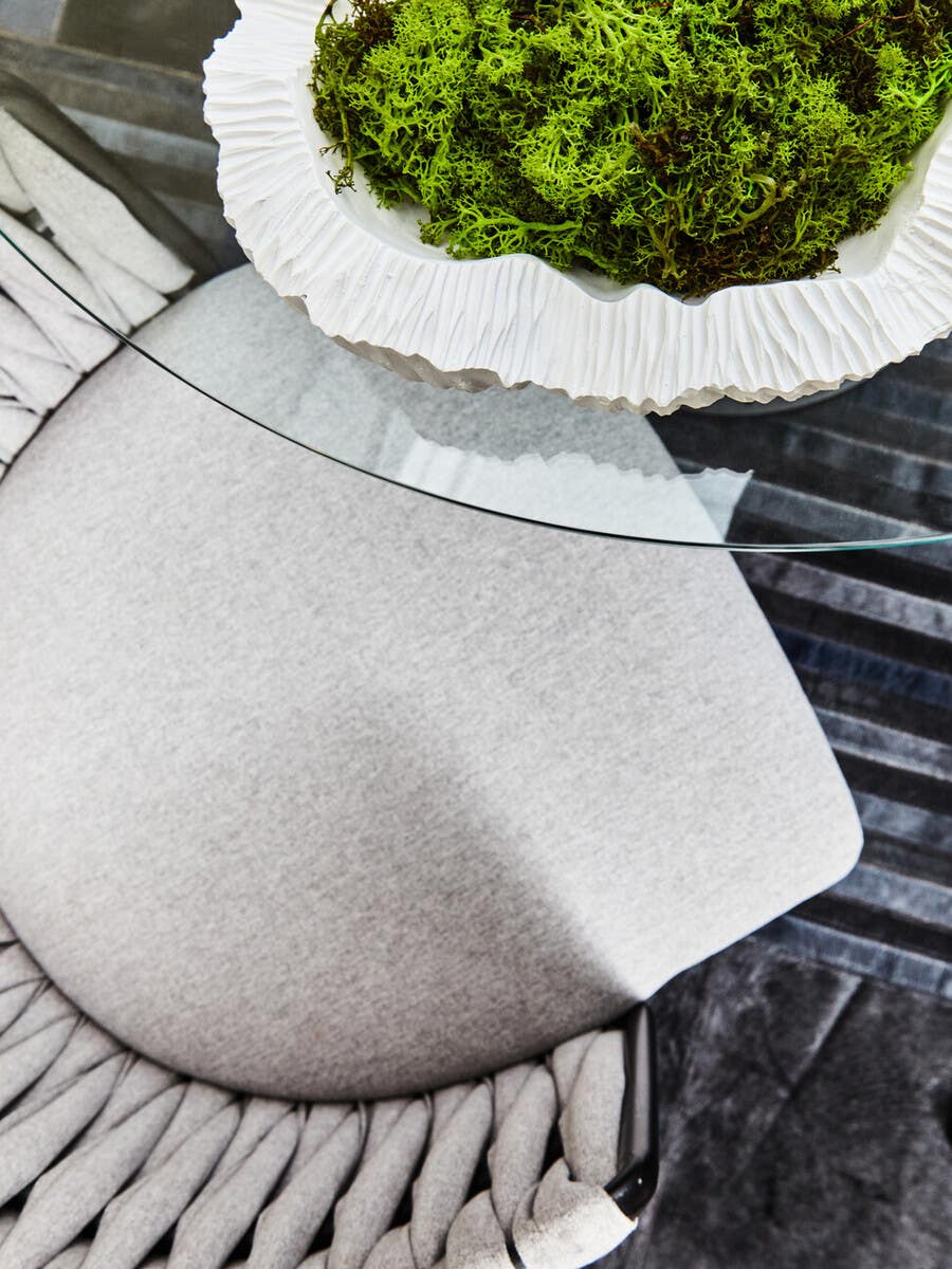 Modern Grey Woven Dining Chair