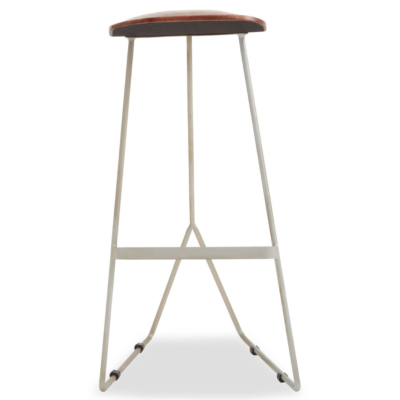 Sleek Leather Iron Bar Stool